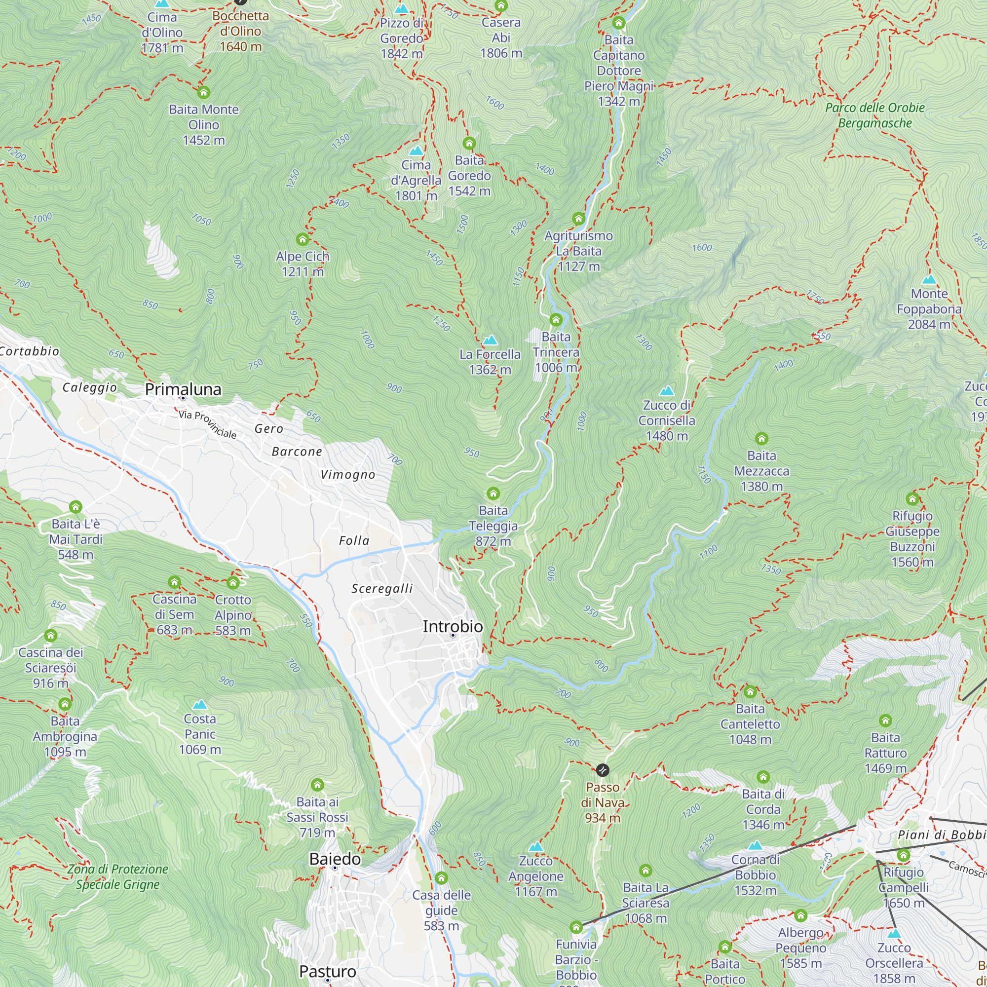 Baita Teleggia map