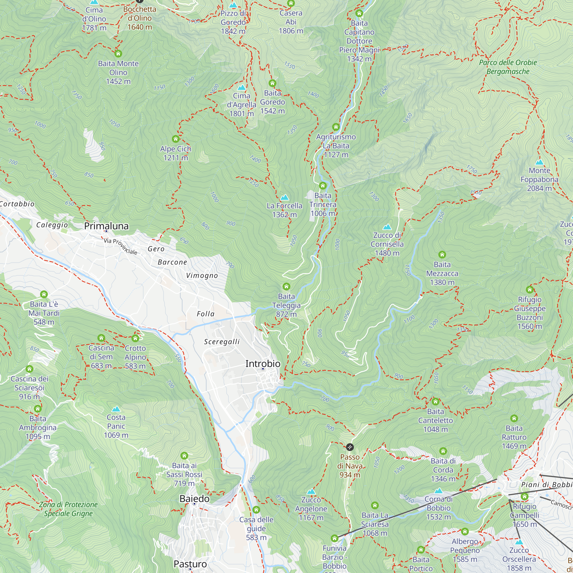 Baita Teleggia map