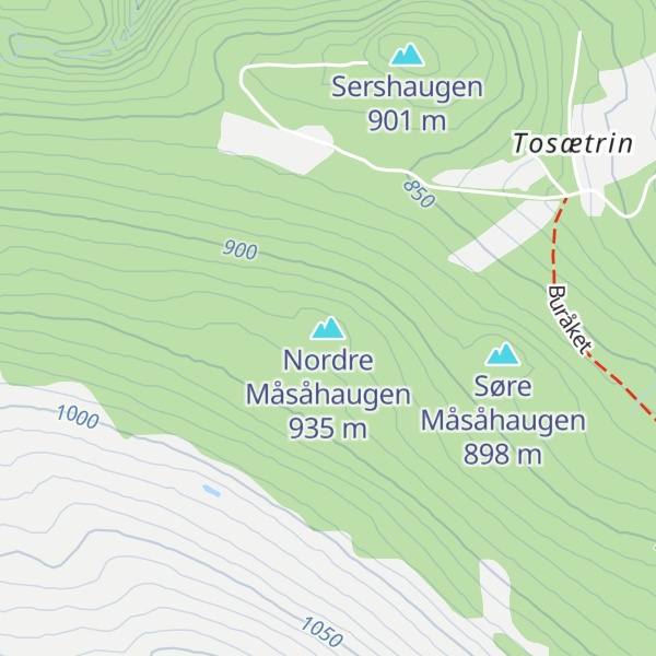 Map of Nordre Måsåhaugen