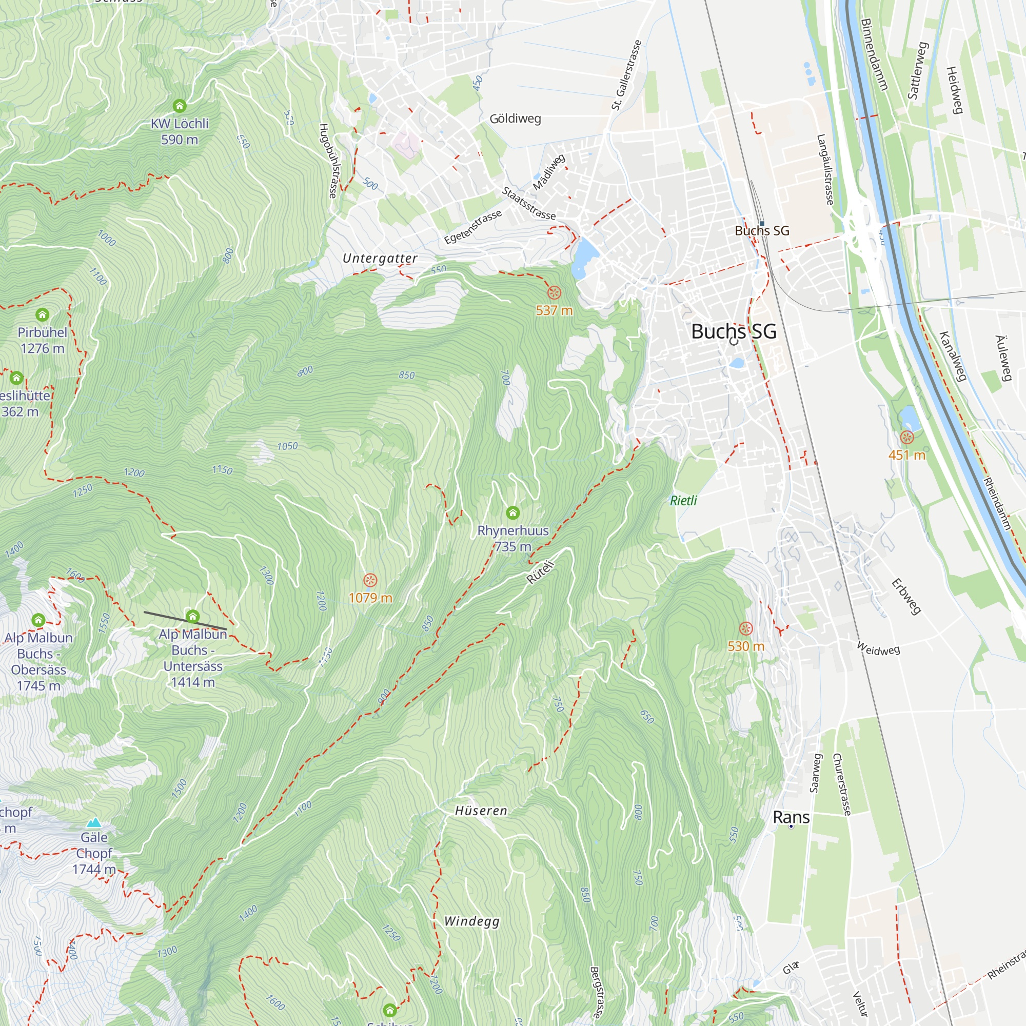 Rhynerhuus map