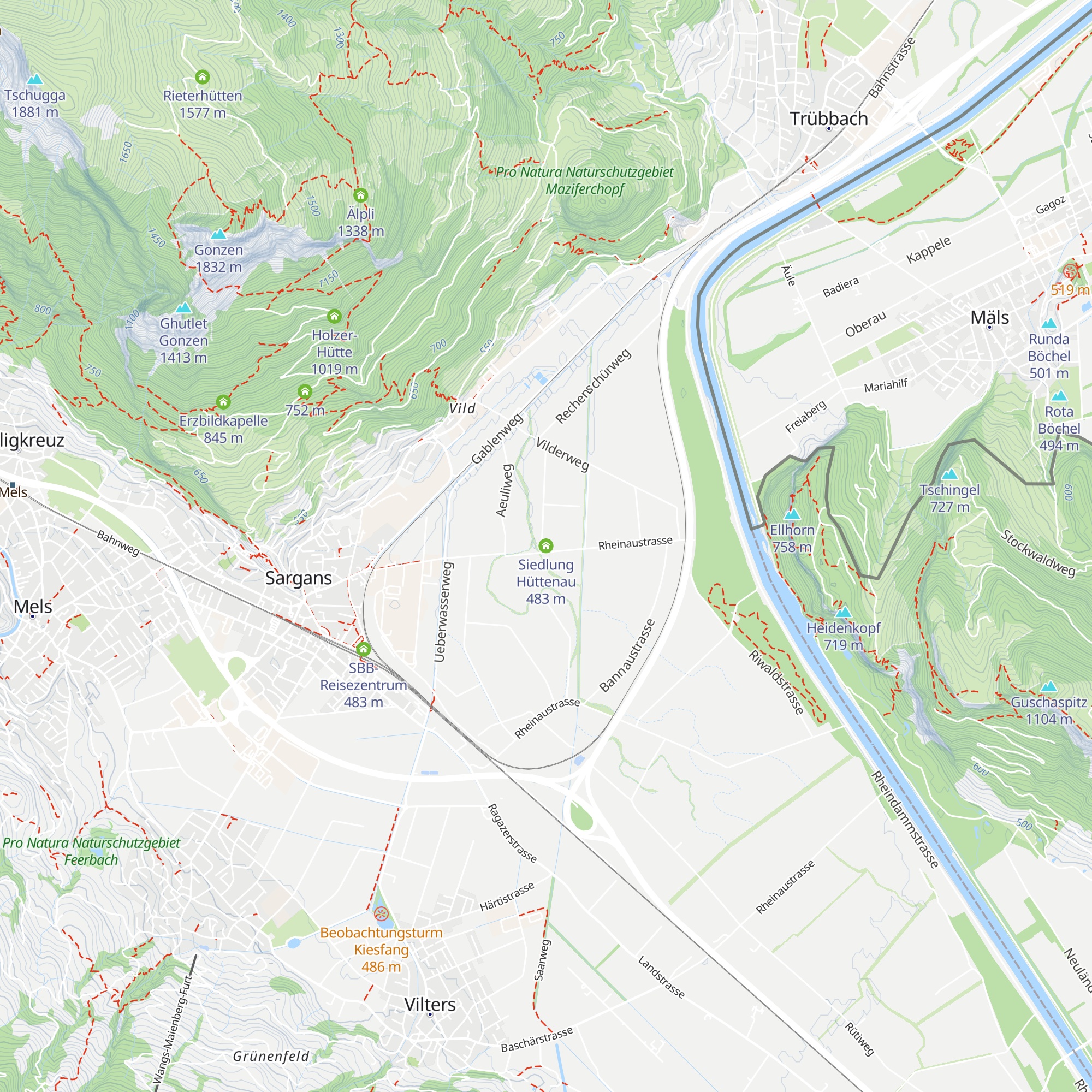 Siedlung Hüttenau map