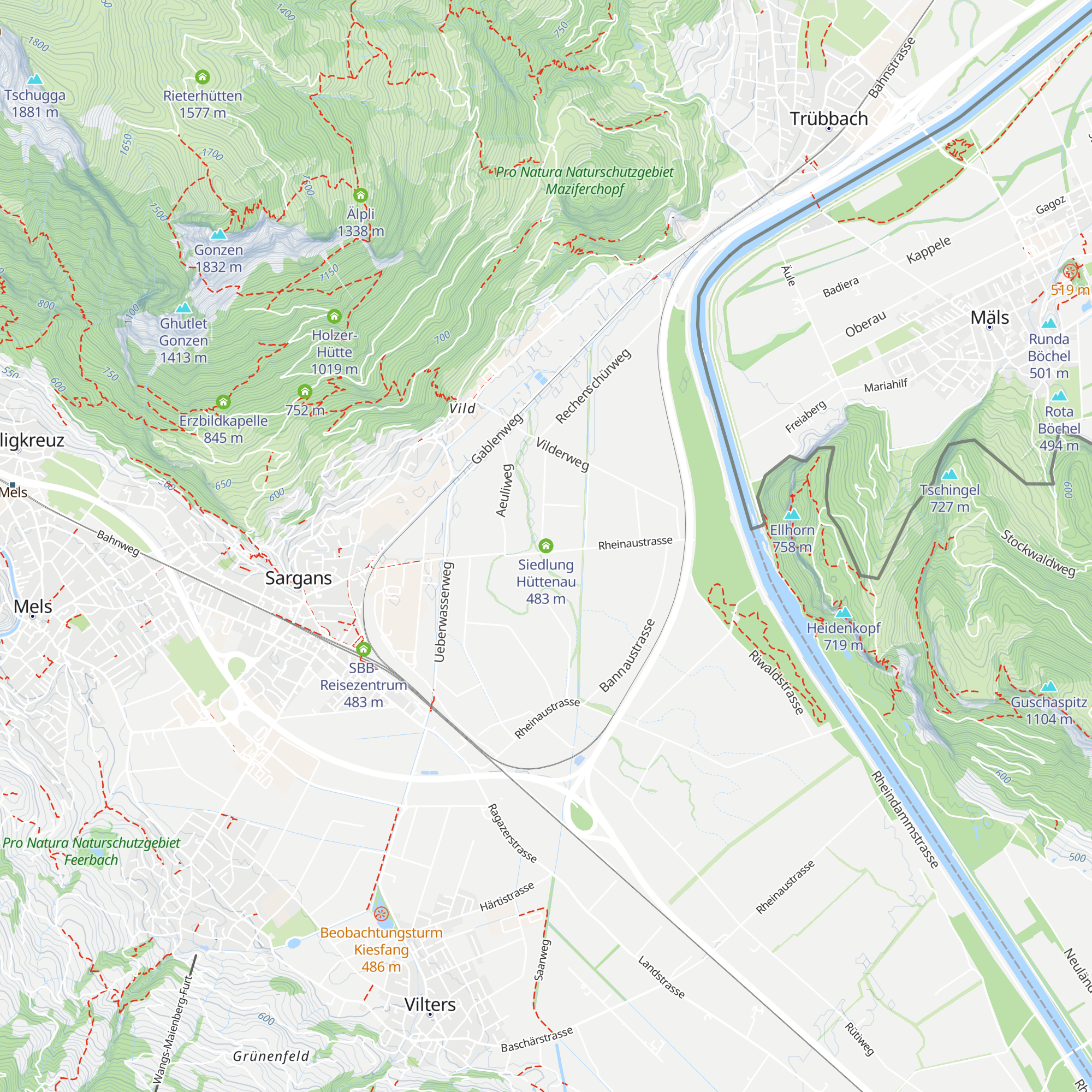 Siedlung Hüttenau map