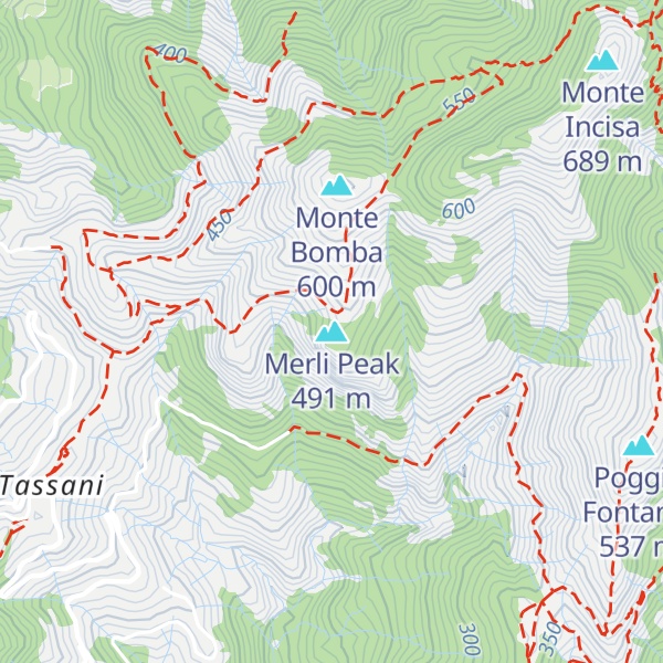 Map of Merli Peak
