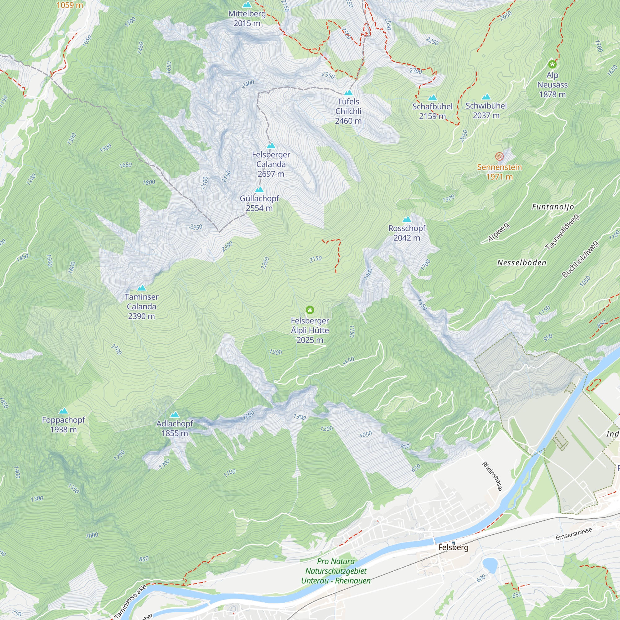 Felsberger Älpli Hütte map