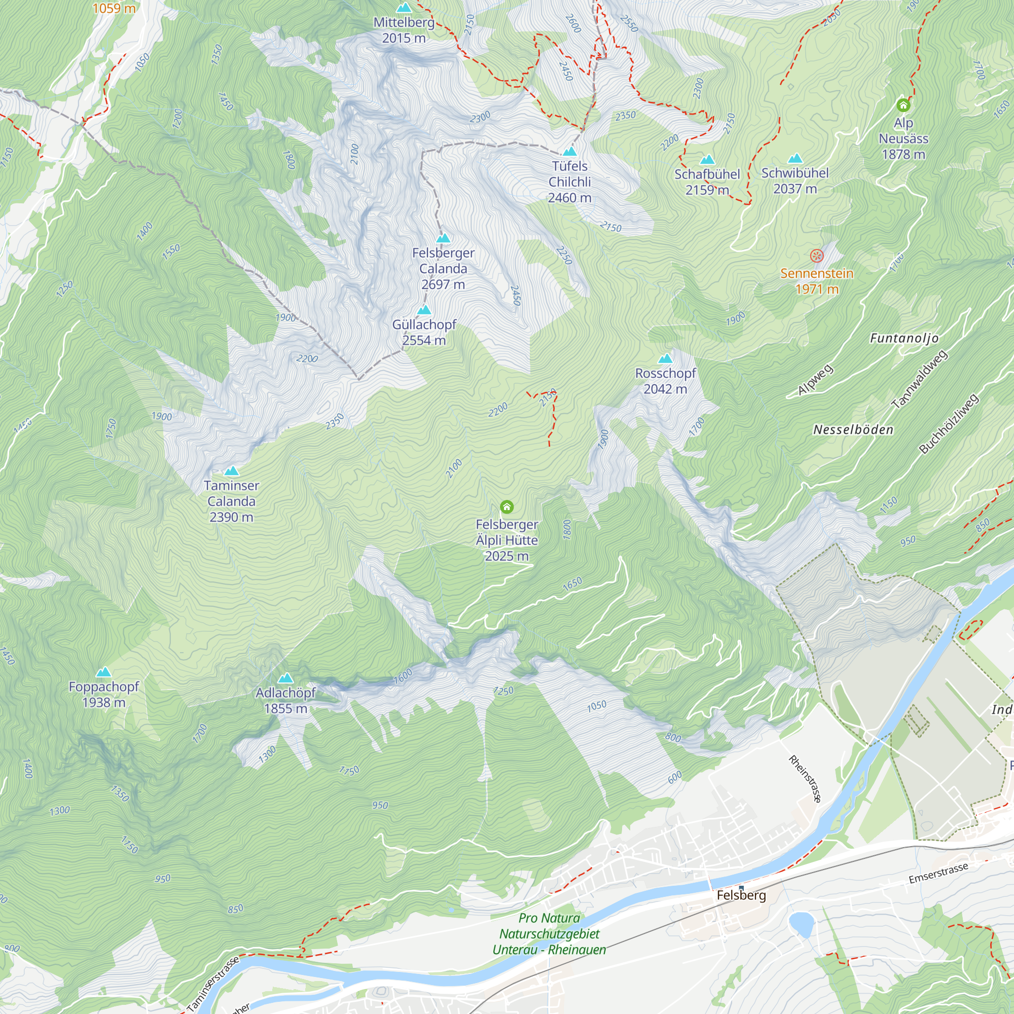 Felsberger Älpli Hütte map