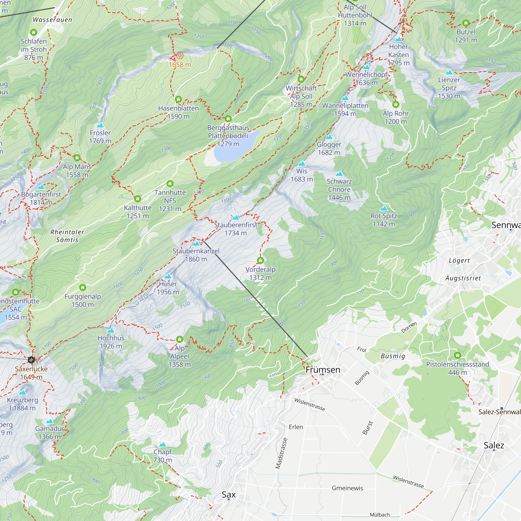 Vorderalp map