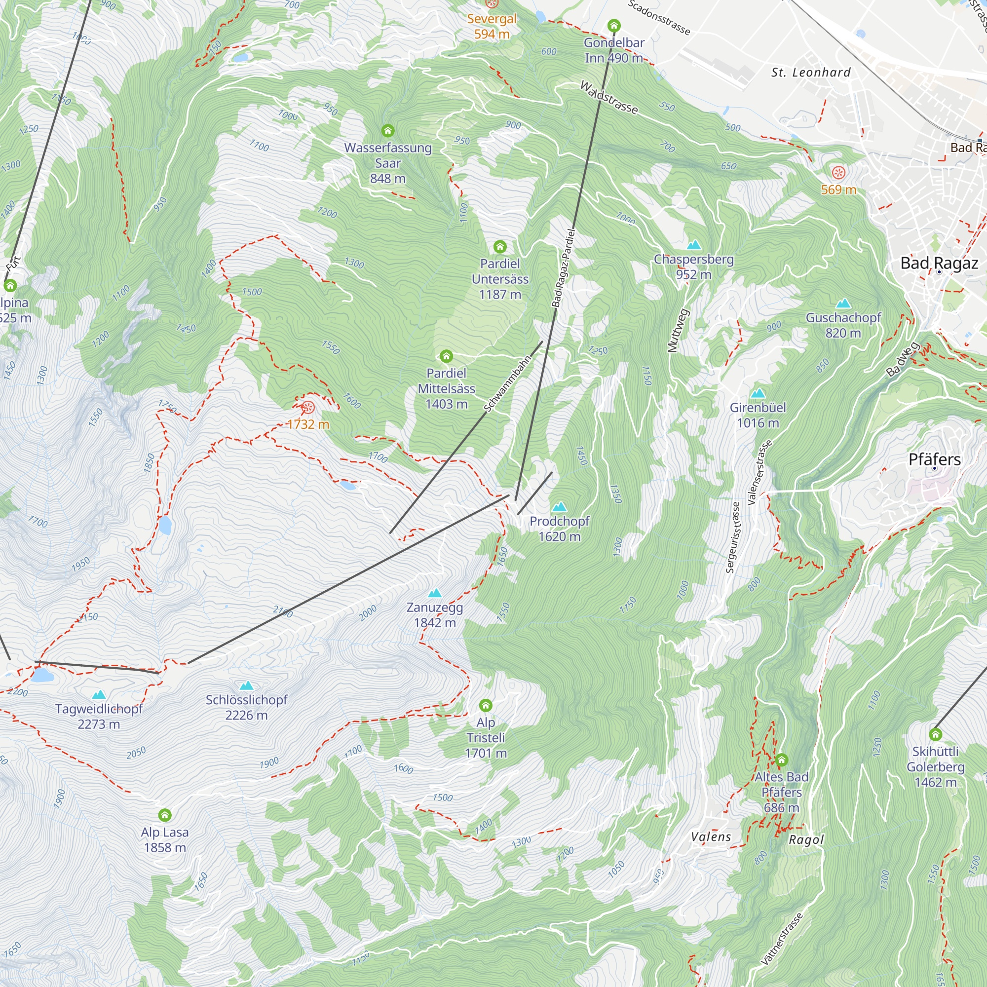 Berggasthaus Pardiel map