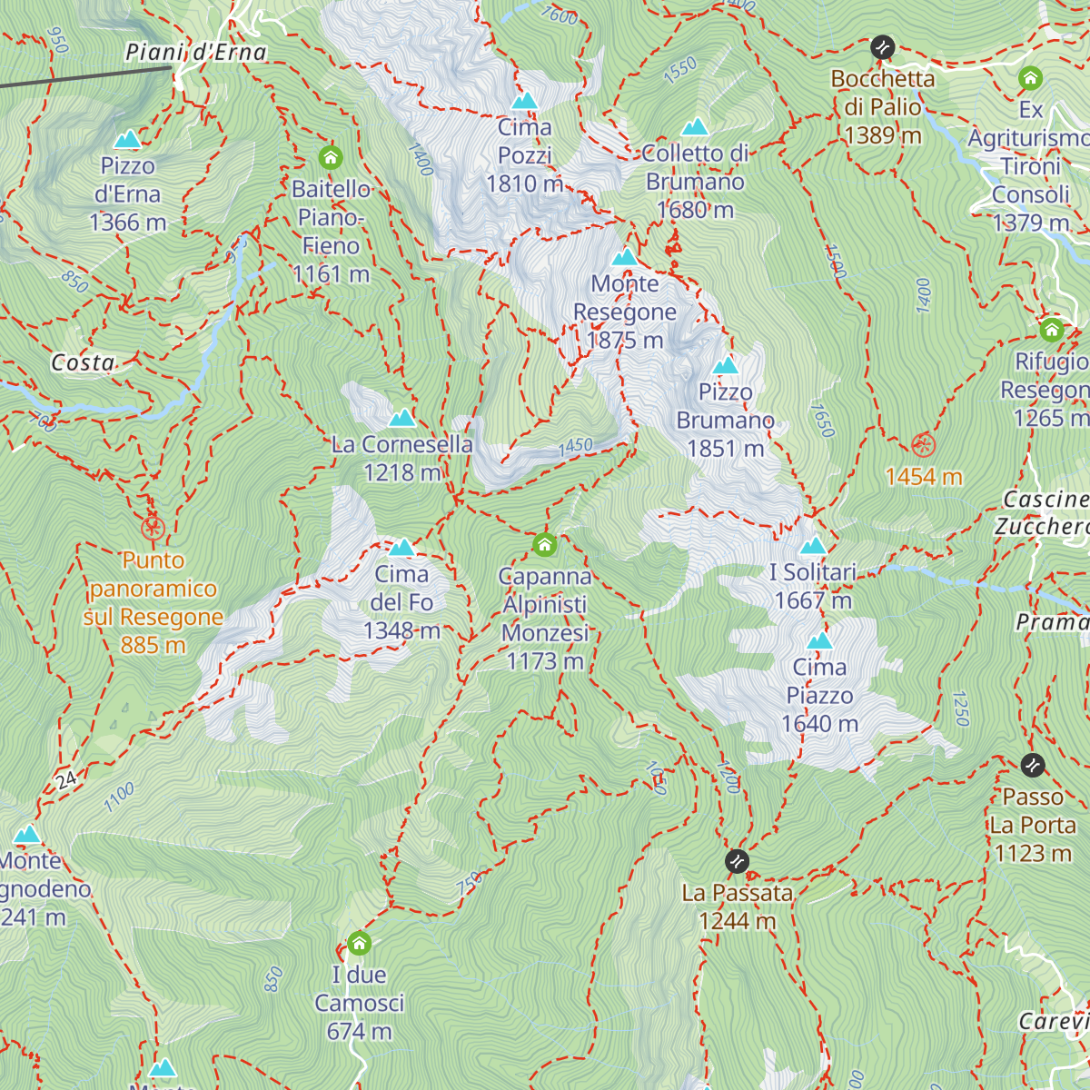 Capanna Alpinisti Monzesi map