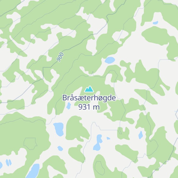 Map of Bråsæterhøgde