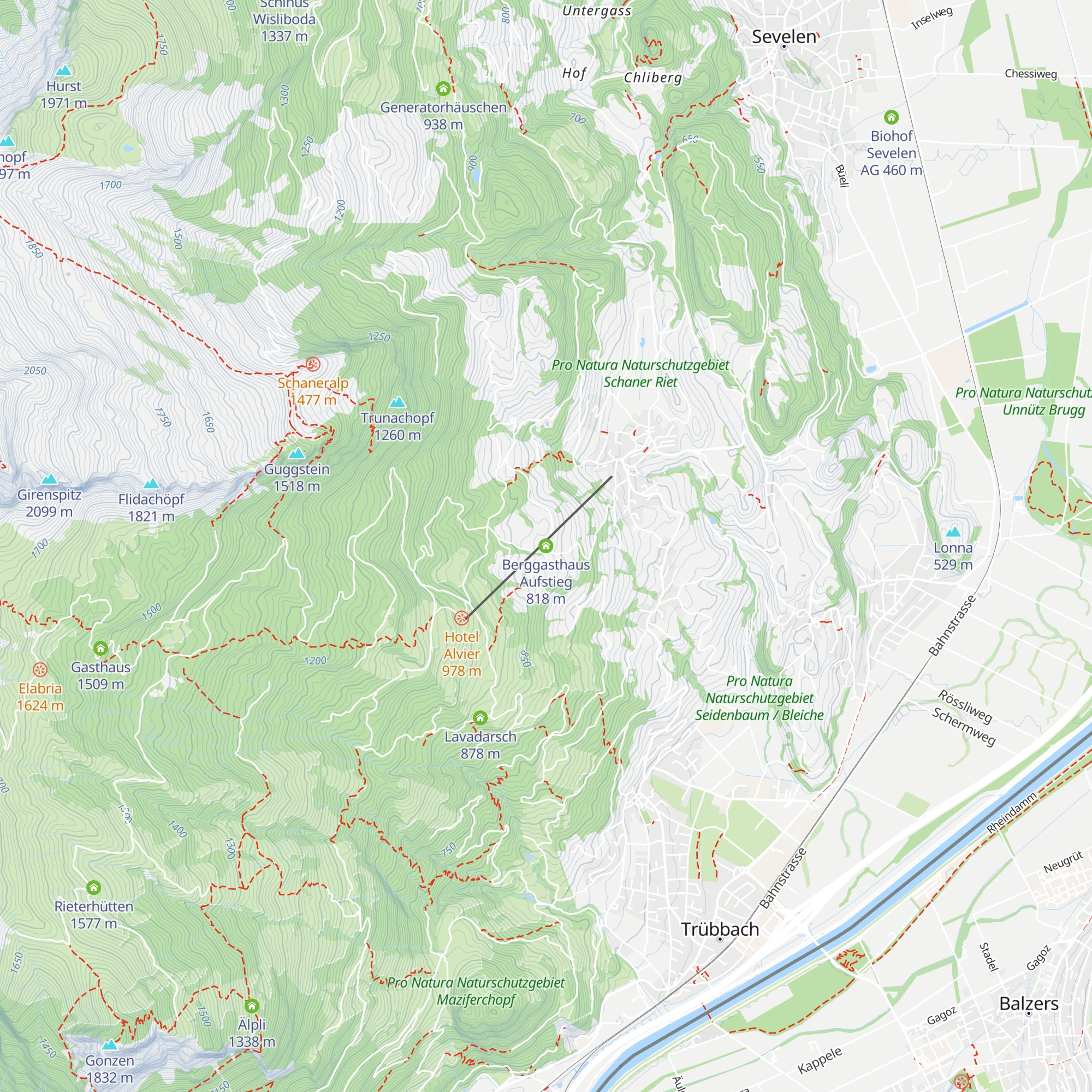 Berggasthaus Aufstieg map