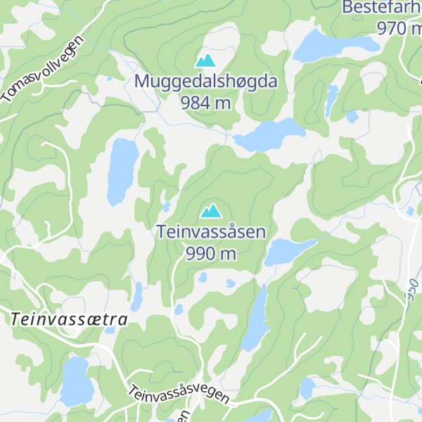 Map of Teinvassåsen