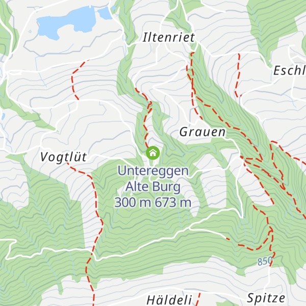 Map of Untereggen Alte Burg 300 m