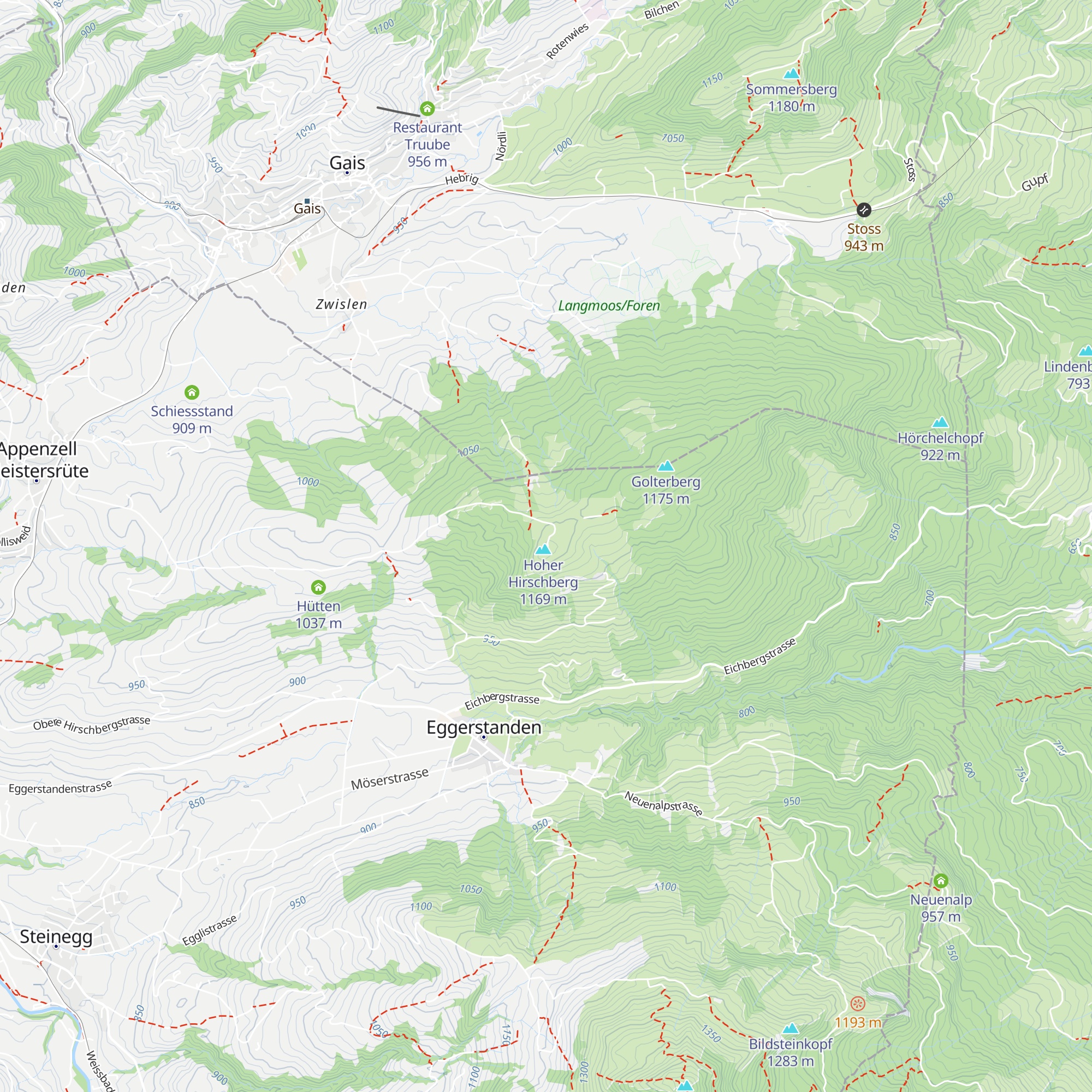 Berggasthaus Hoher Hirschberg map