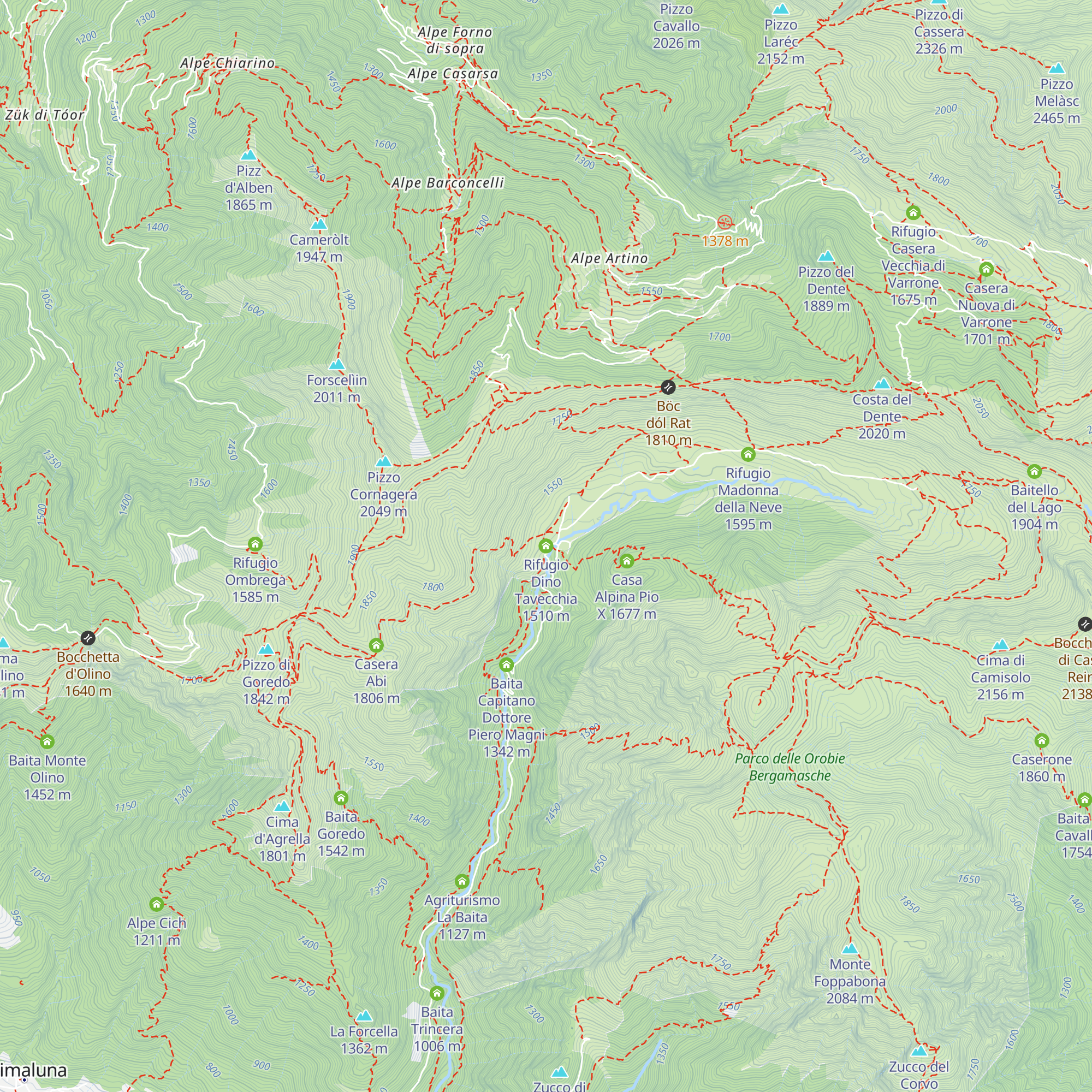 Rifugio Dino Tavecchia map