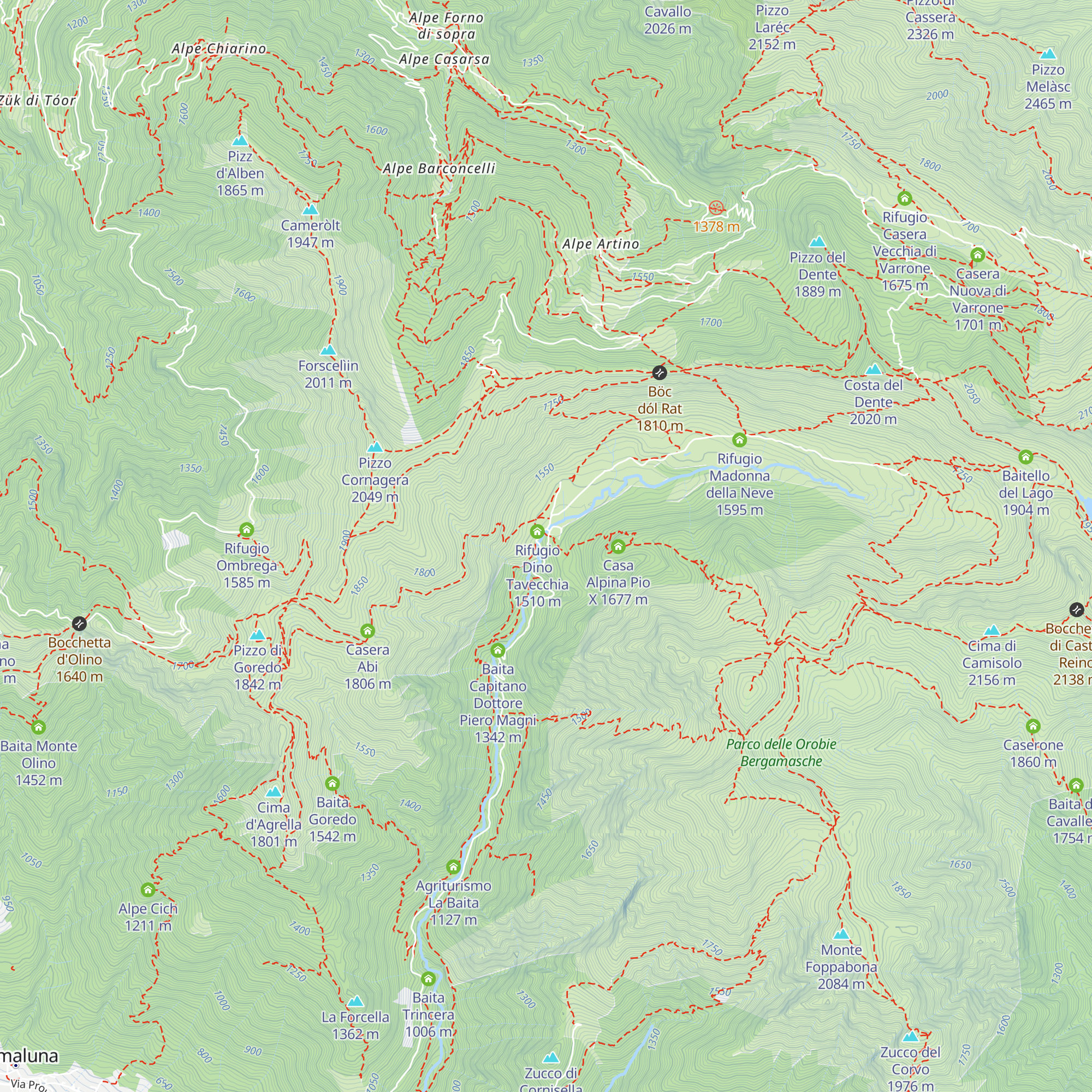 Rifugio Valbiandino map