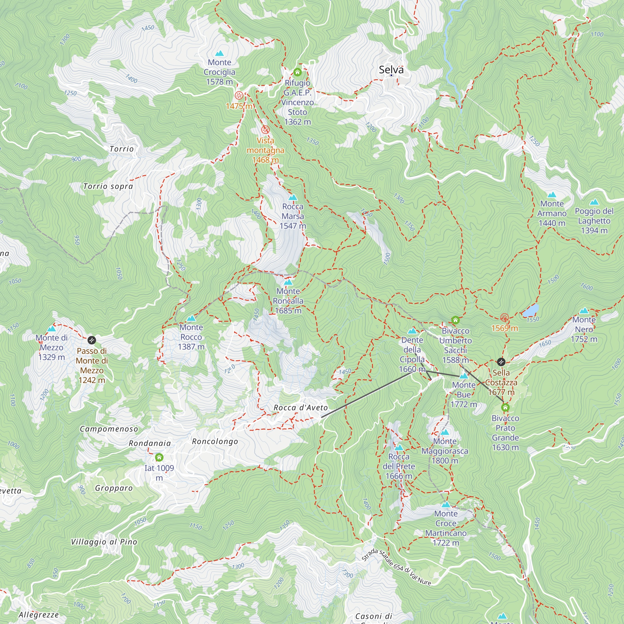 Rifugio Astass map