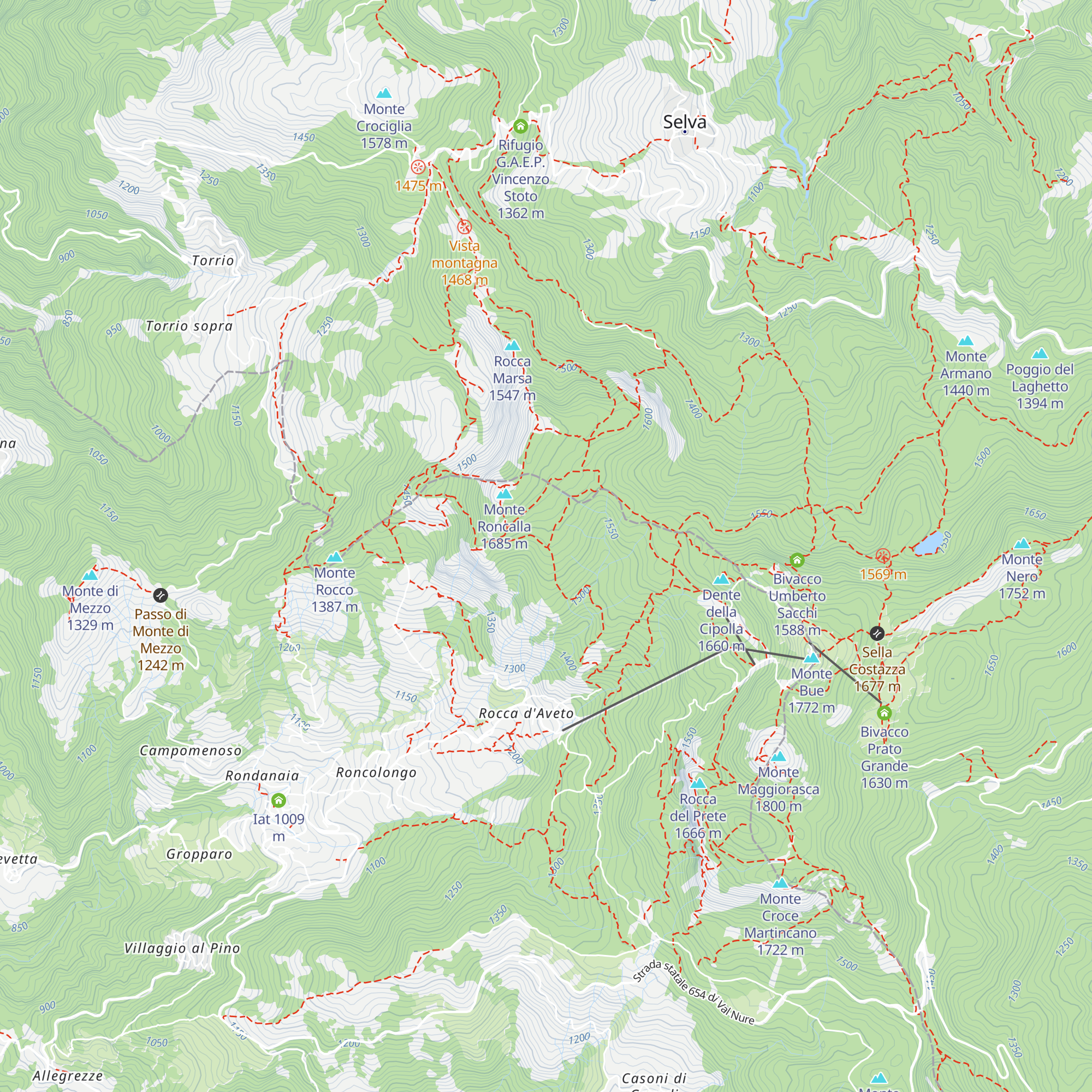 Rifugio Astass map