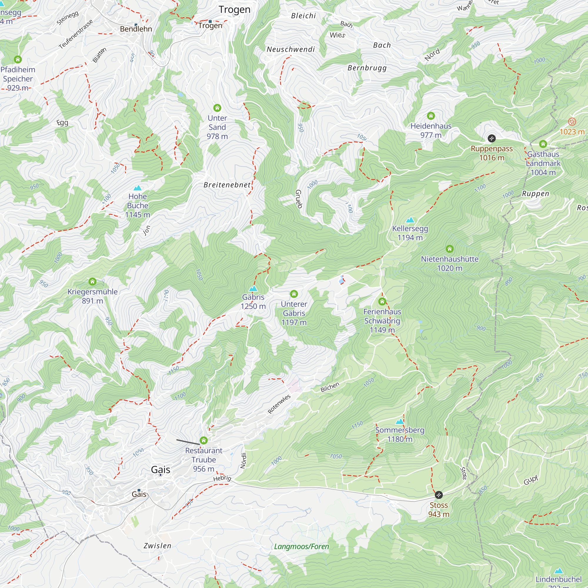 Unterer Gäbris map
