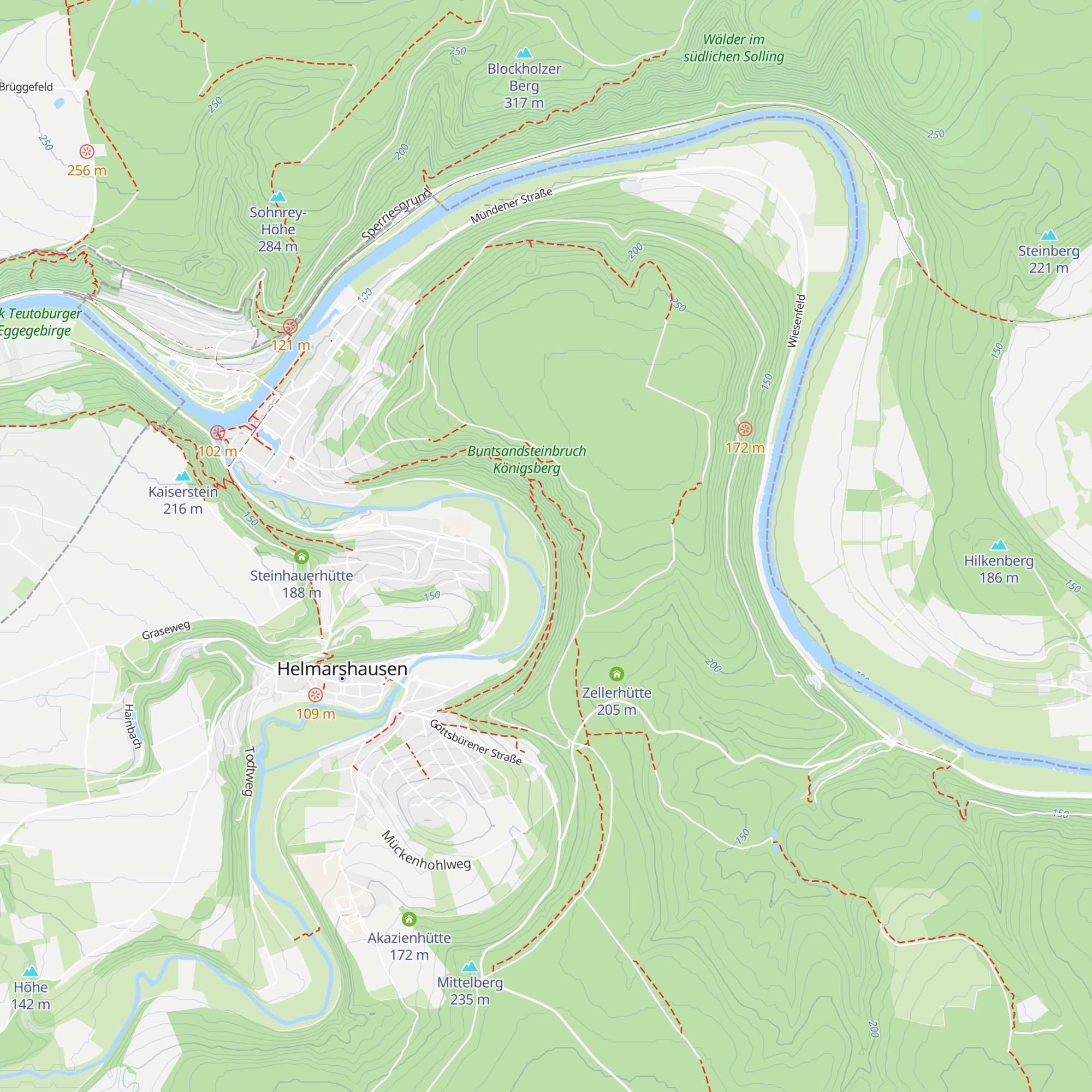 Schutzhütte Diemel Aue map