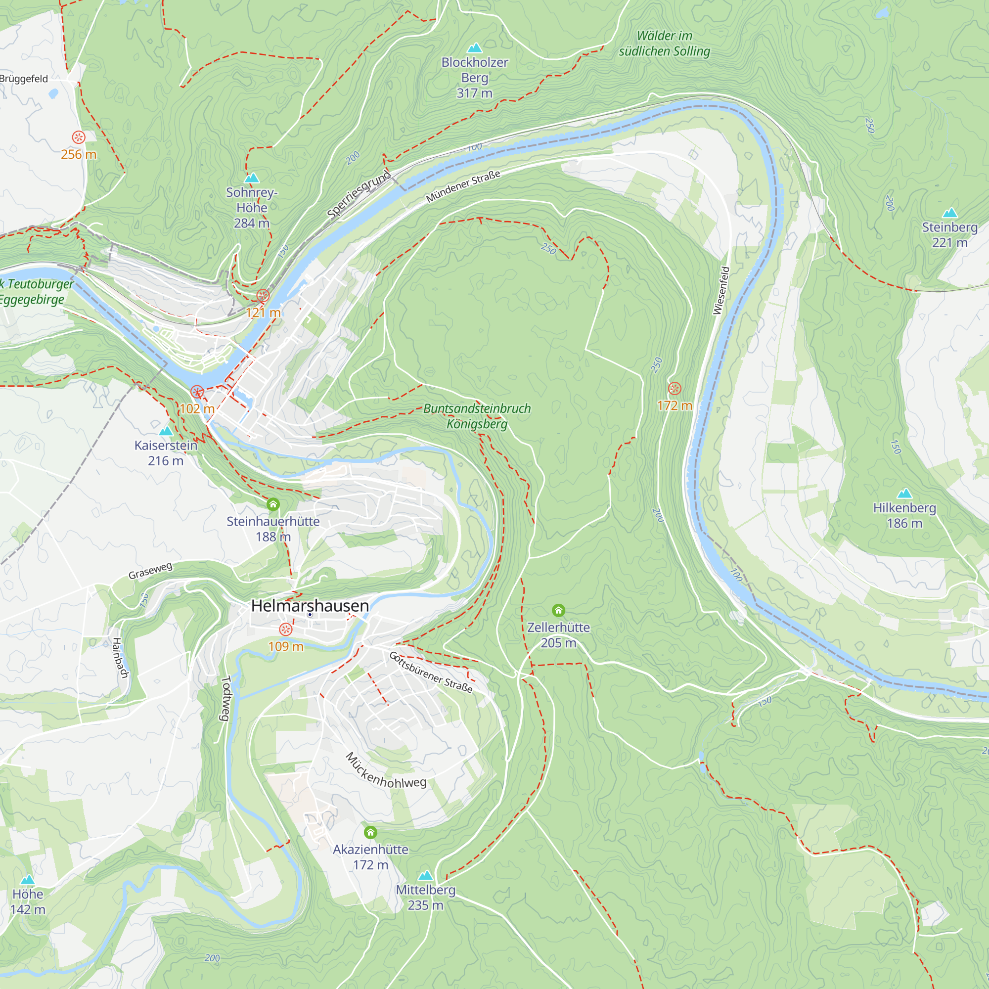 Schutzhütte Diemel Aue map