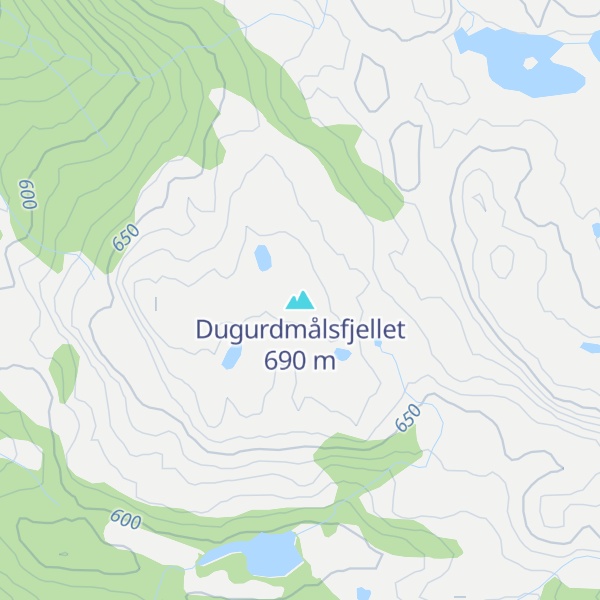 Map of Dugurdmålsfjellet