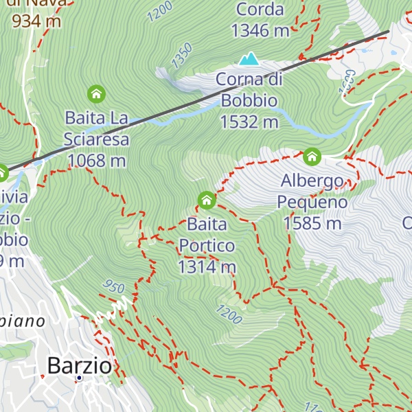 Map of Ex Stazione intermedia Barzio - Pequeno