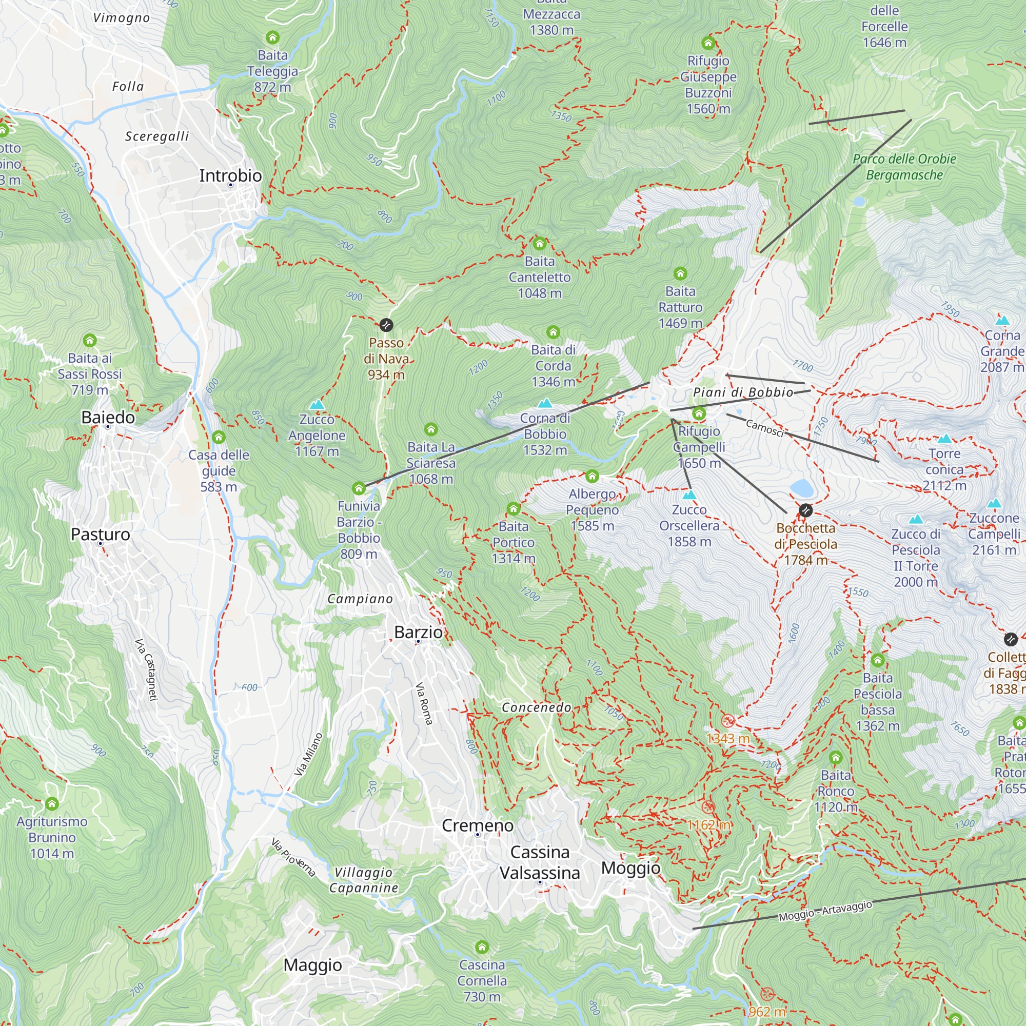 Ex Stazione intermedia Barzio - Pequeno map