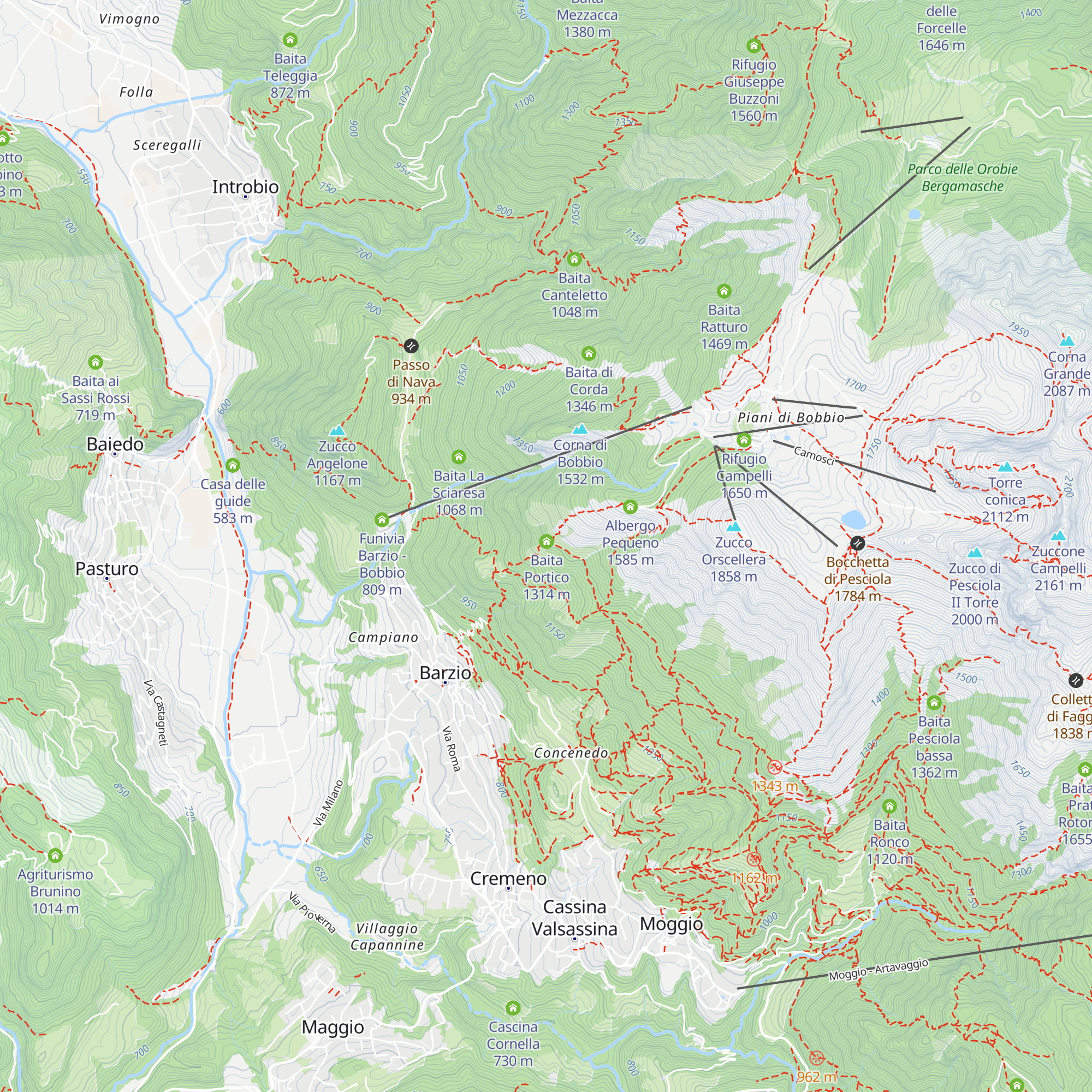 Ex Stazione intermedia Barzio - Pequeno map