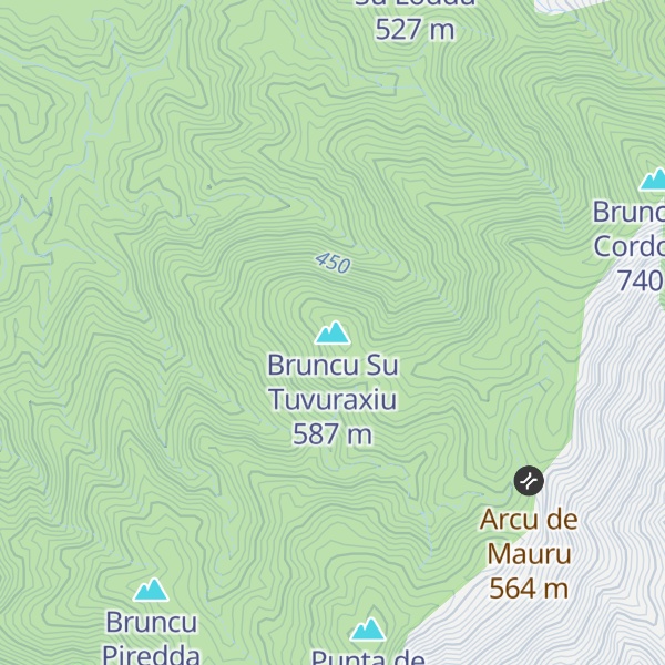 Map of Bruncu Su Tuvuraxiu