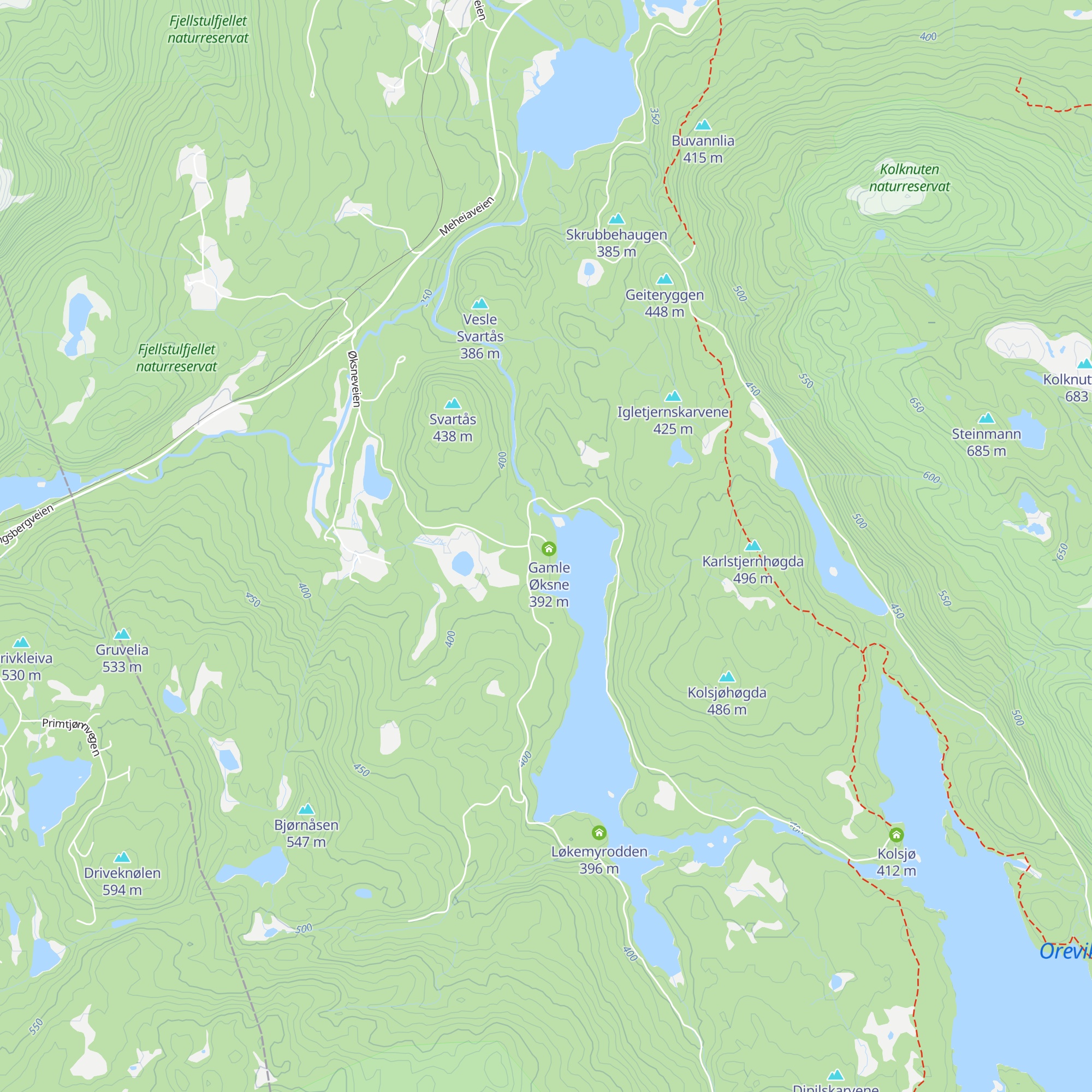 Nye Øksne map