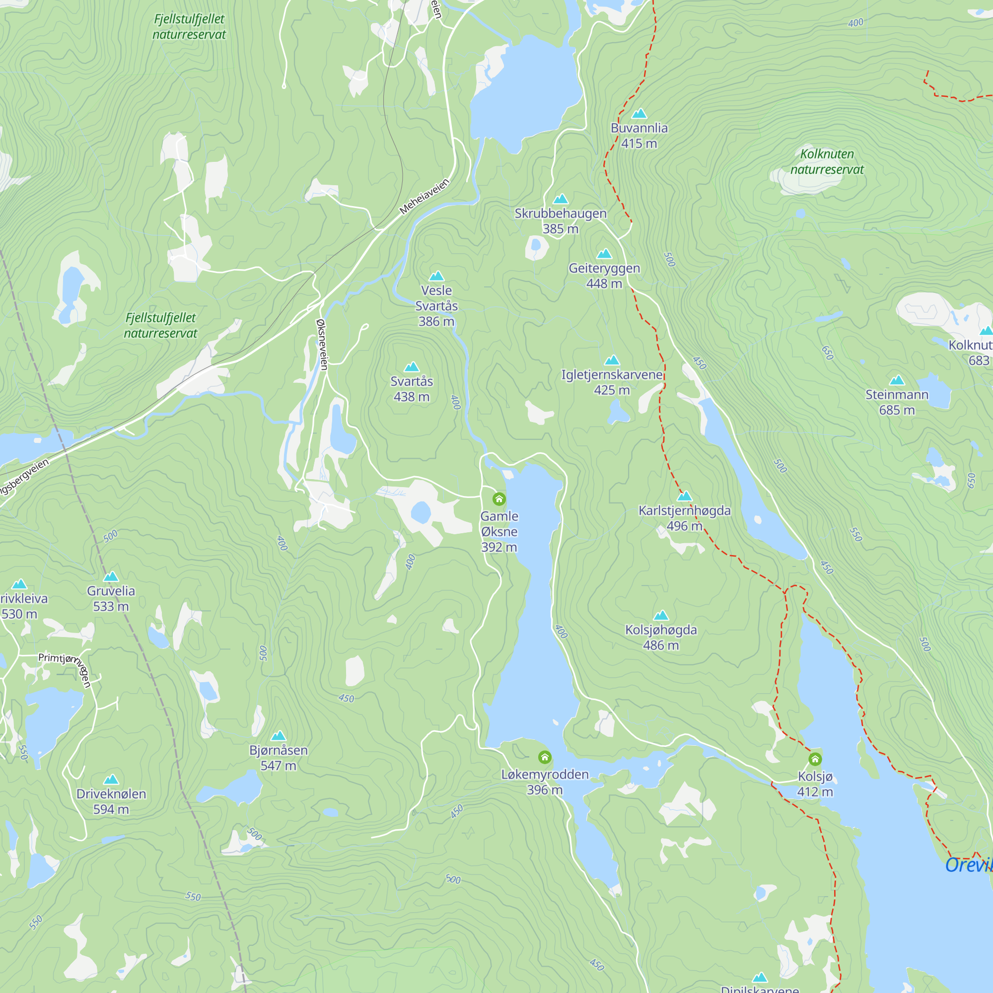 Nye Øksne map
