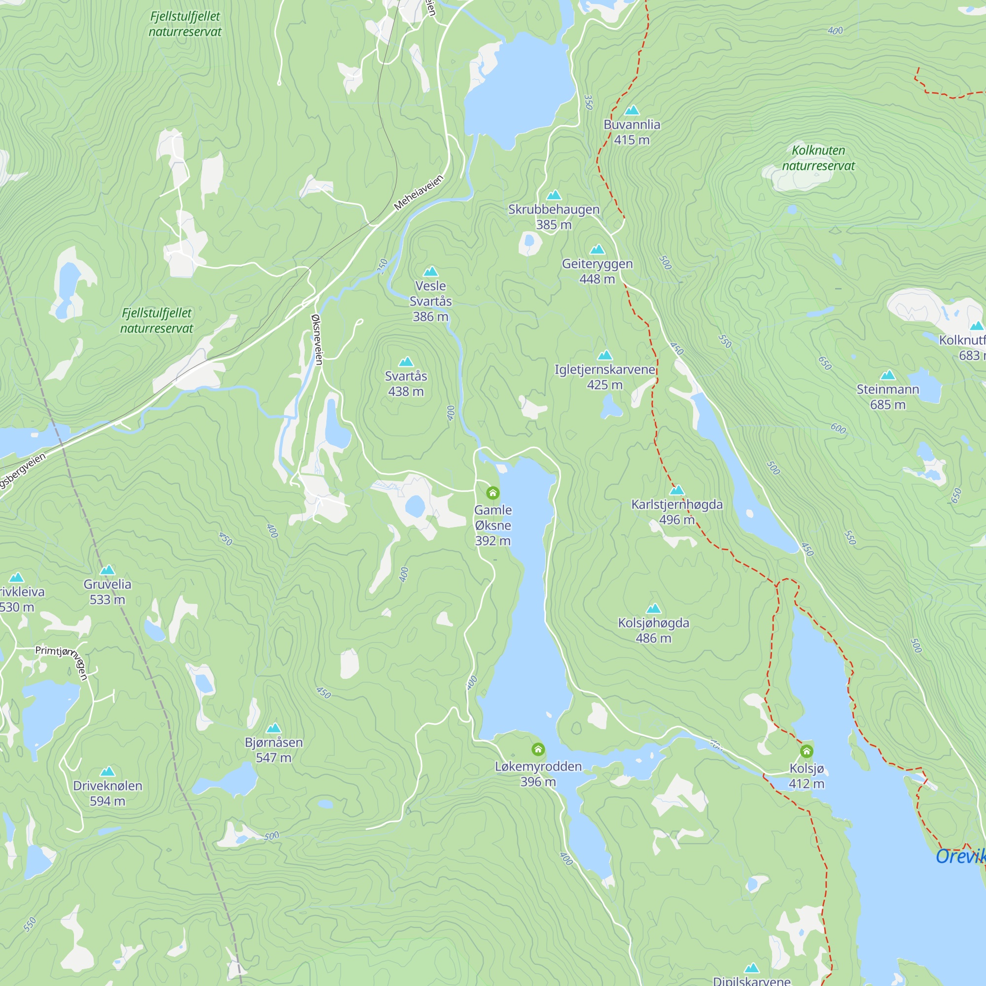 Gamle Øksne map