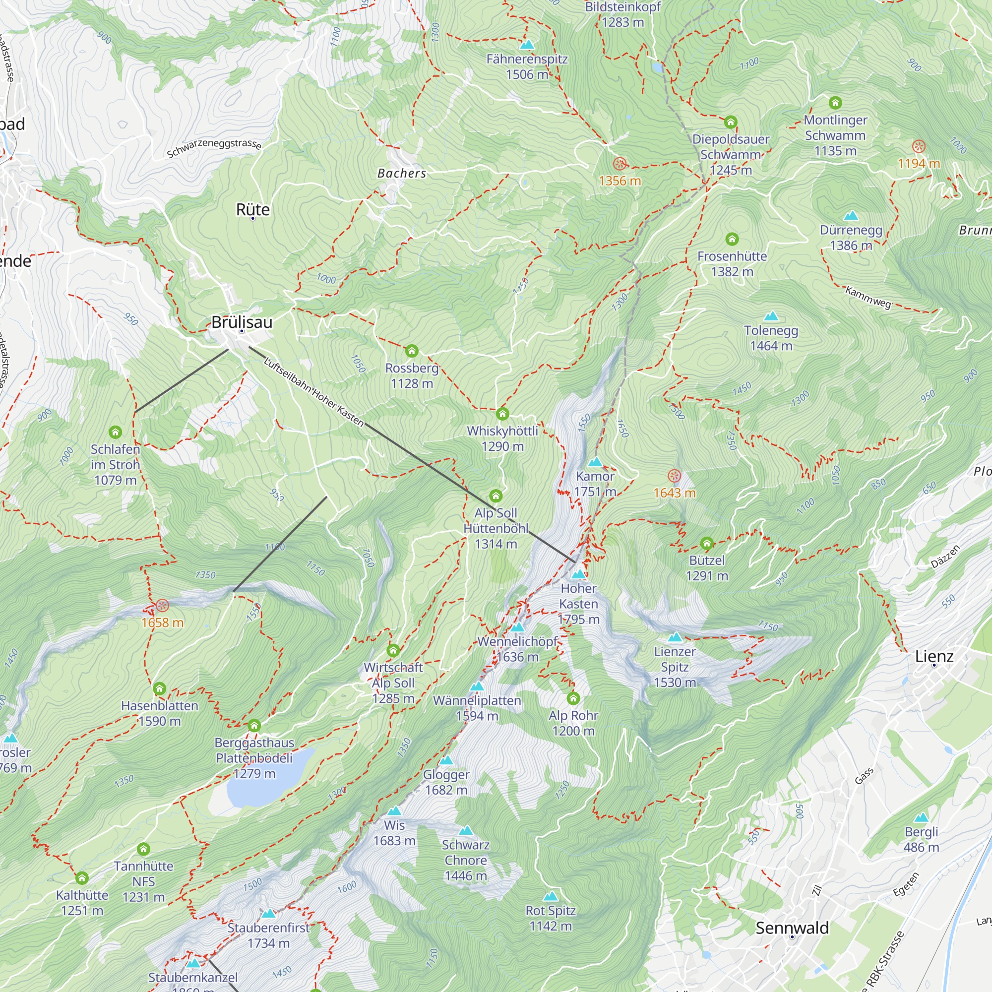 Alp Soll Hüttenböhl map