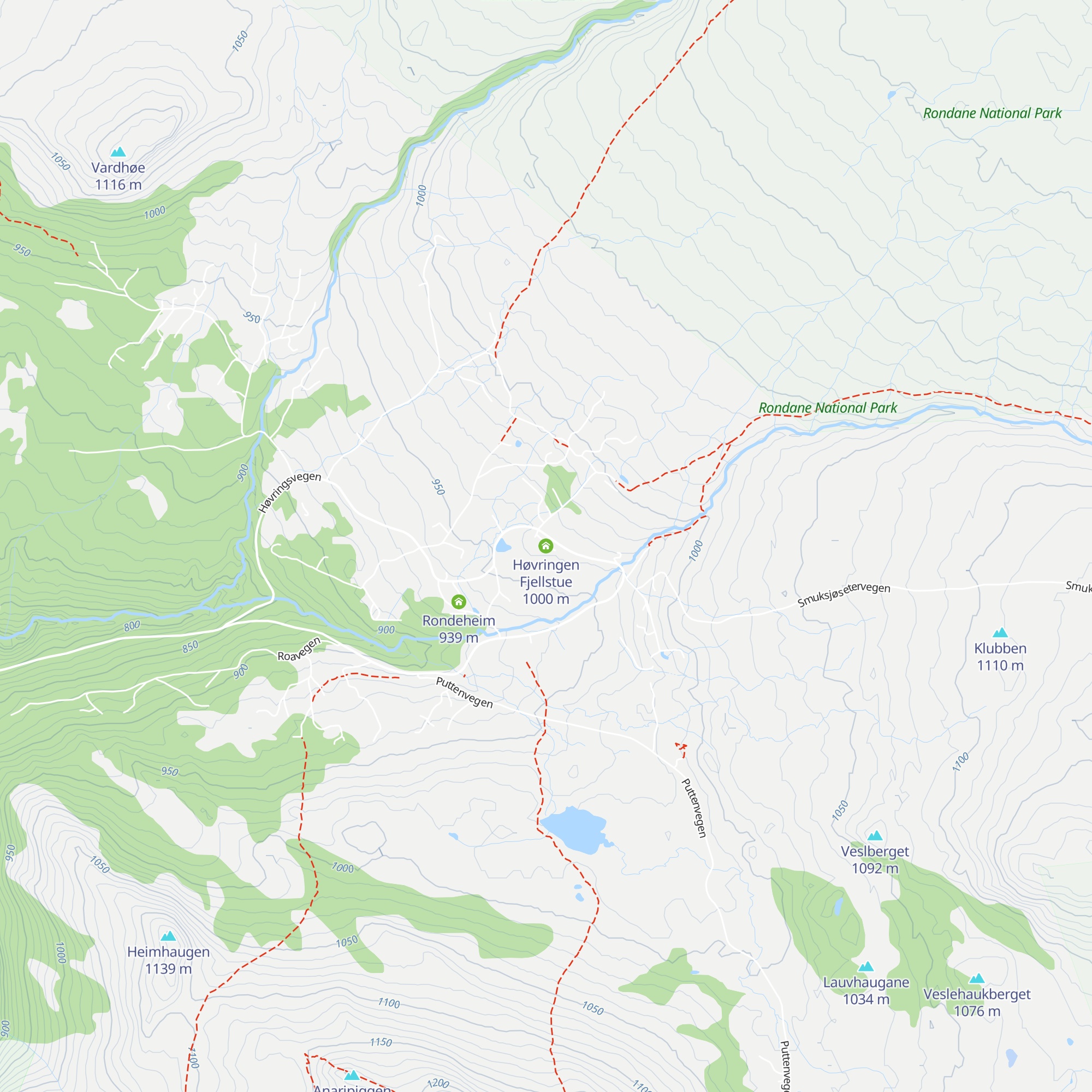 Høvringen Fjellstue map