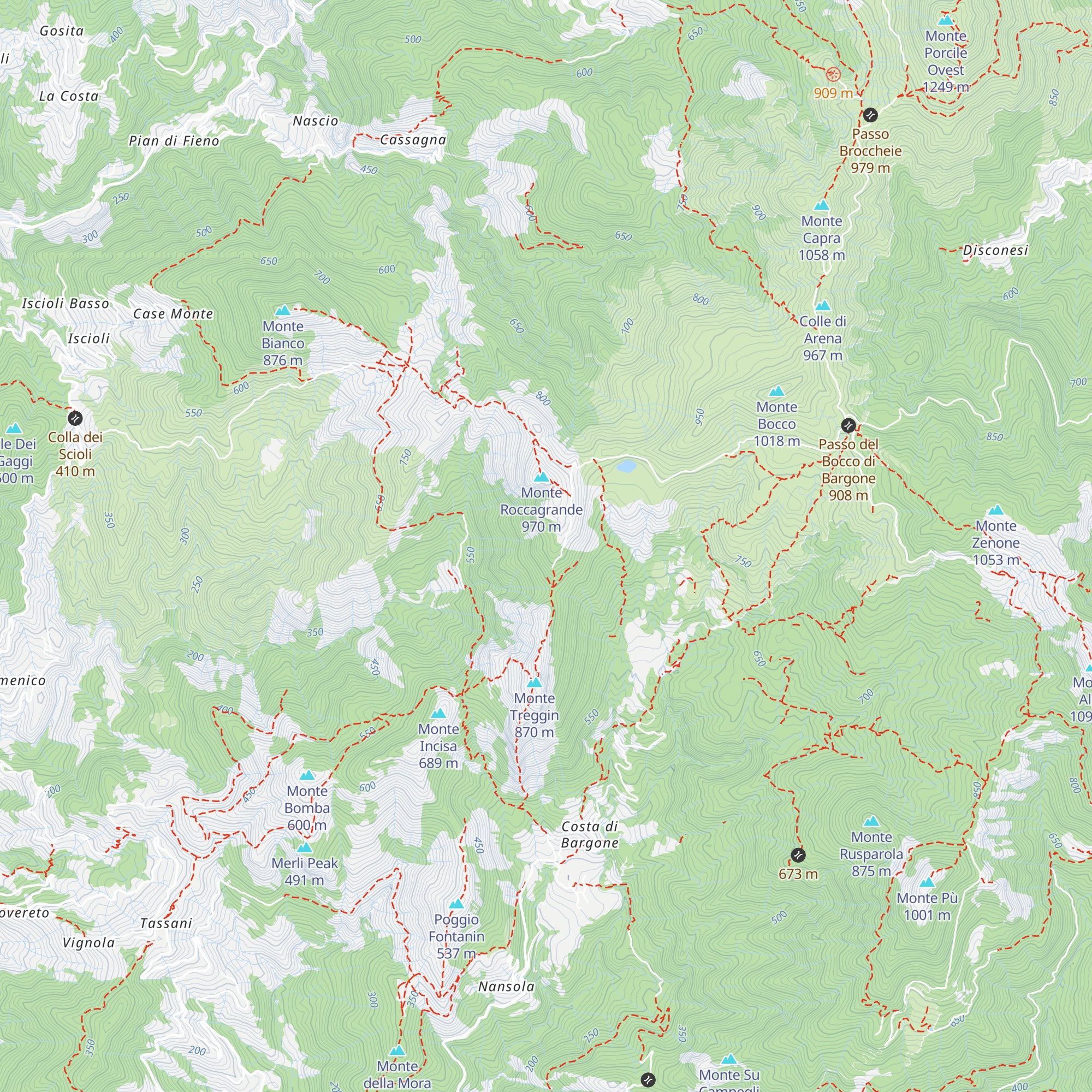 Rifugio Treggin Roccagrande map