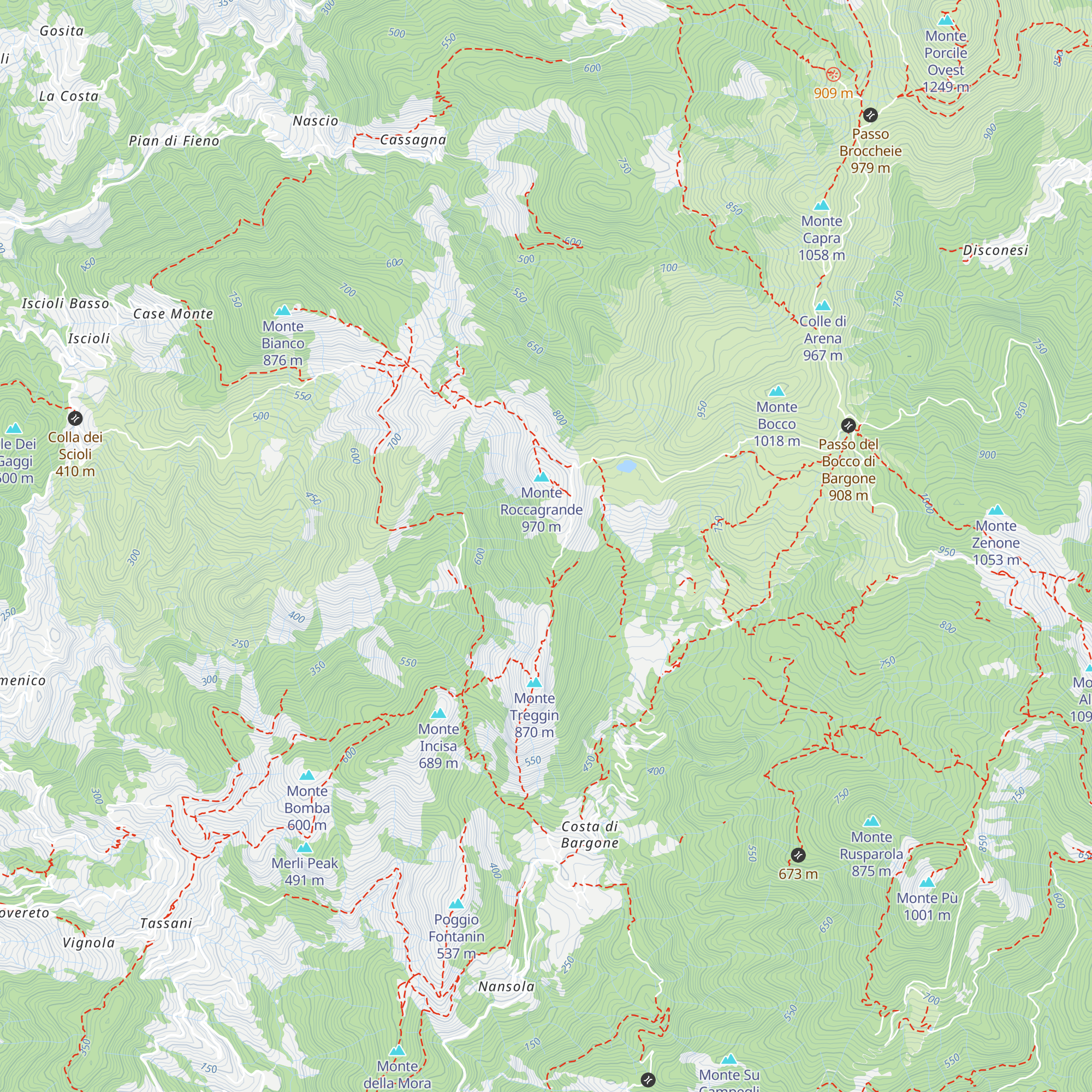 Rifugio Treggin Roccagrande map