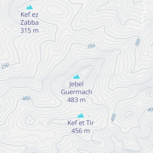 Map of Jebel Guermach
