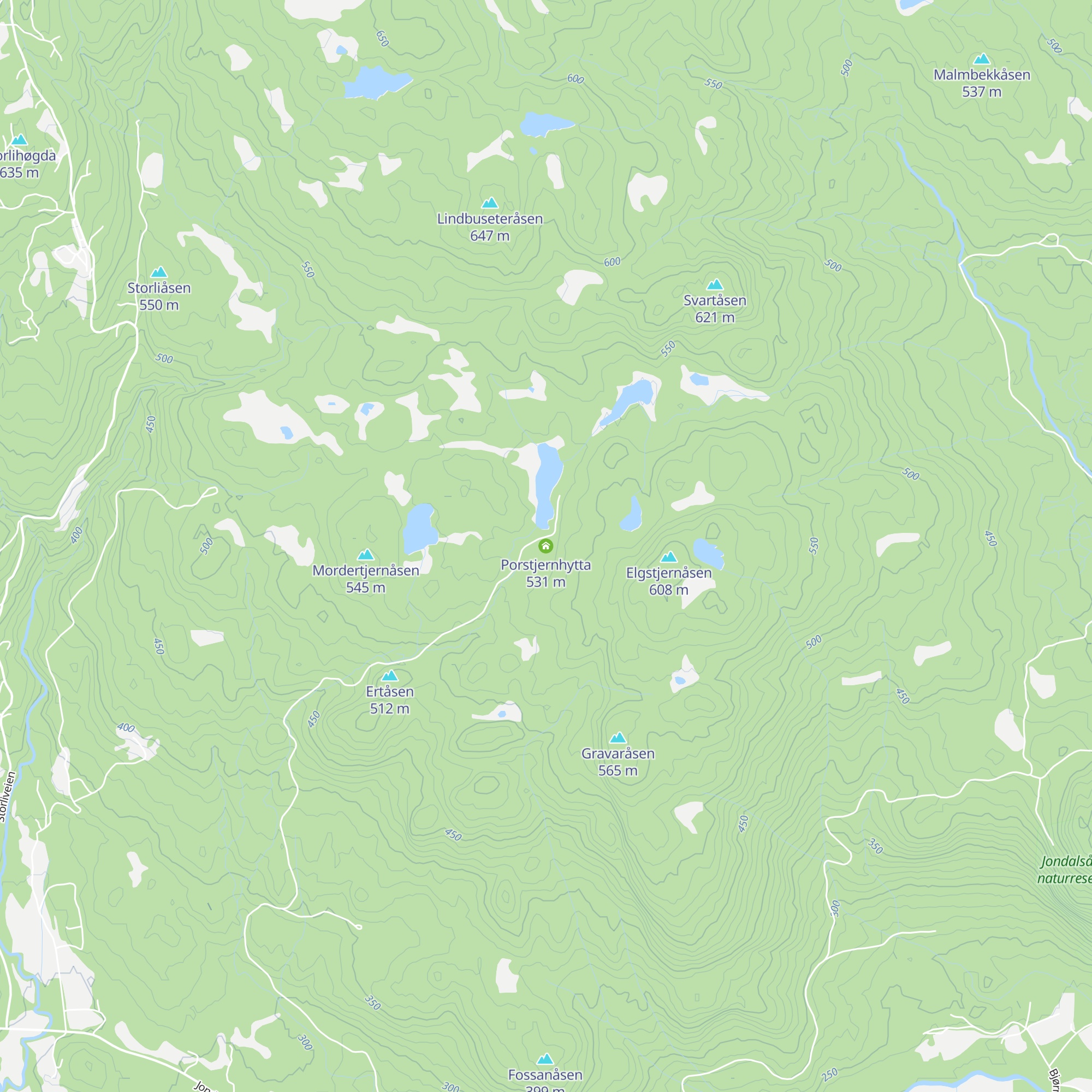 Porstjernhytta map