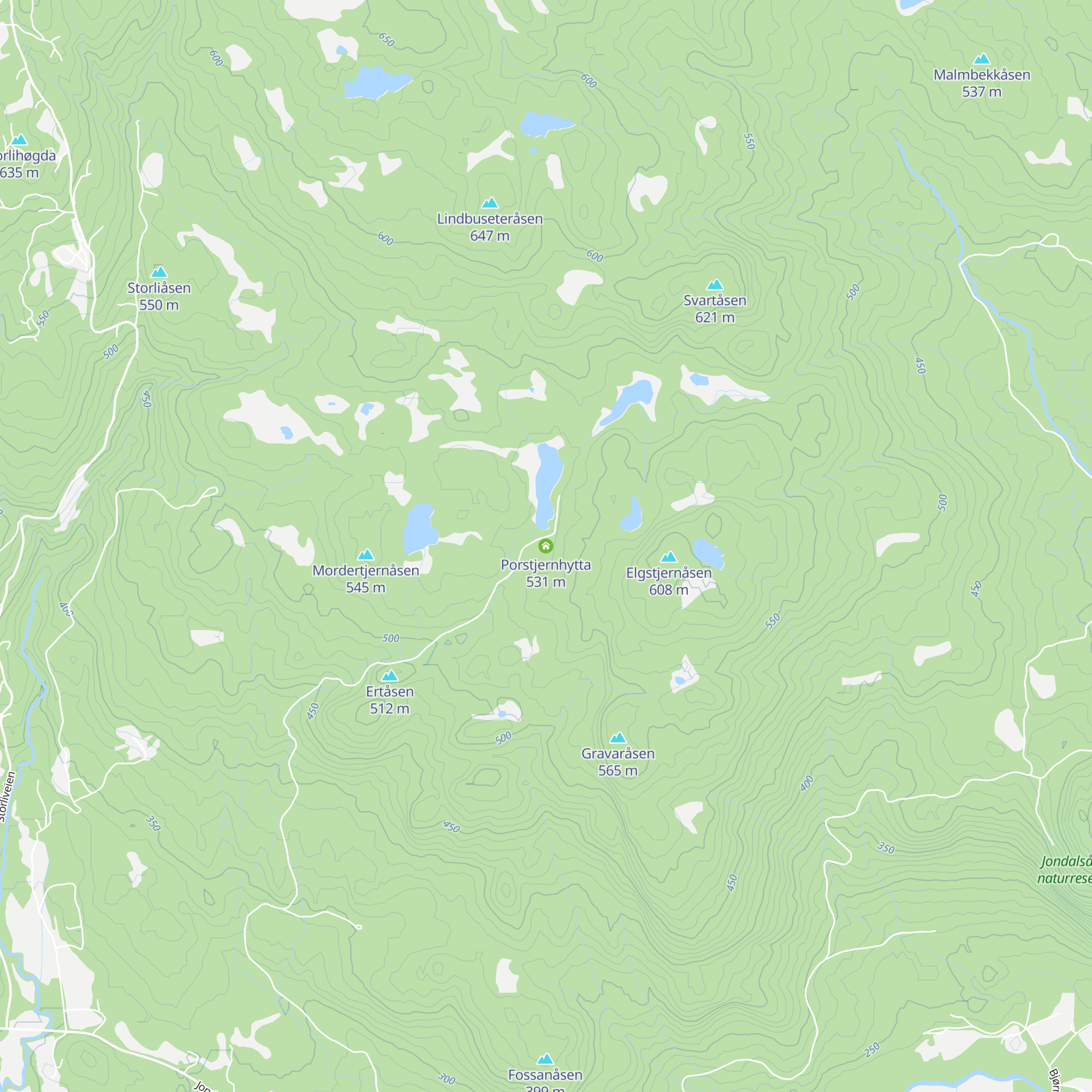 Porstjernhytta map