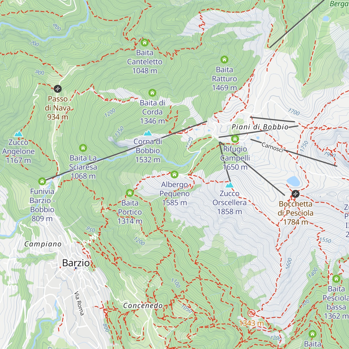 Albergo Pequeno map