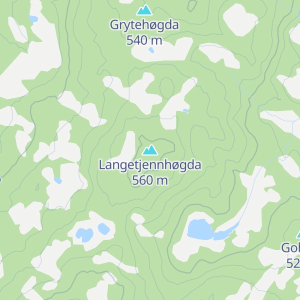 Map of Langetjennhøgda