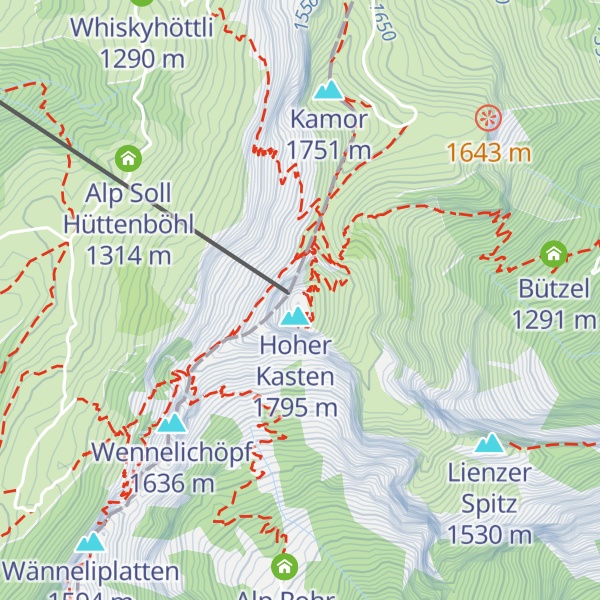 Map of Hoher Kasten Drehrestaurant 360°