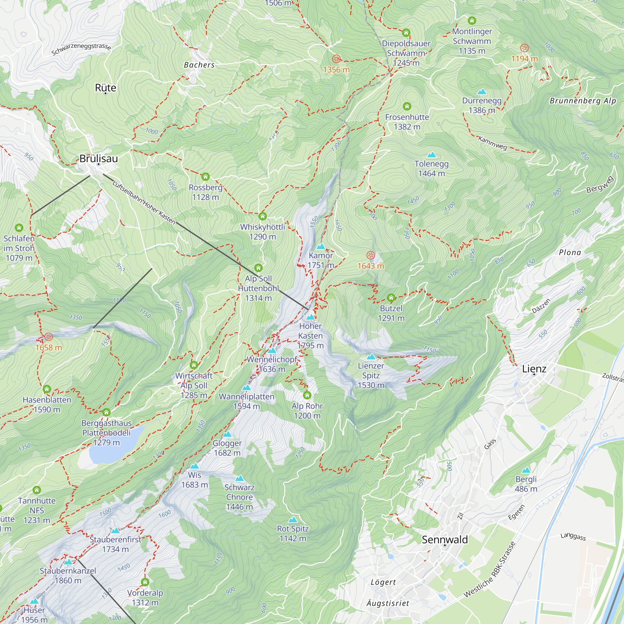 Hoher Kasten Drehrestaurant 360° map