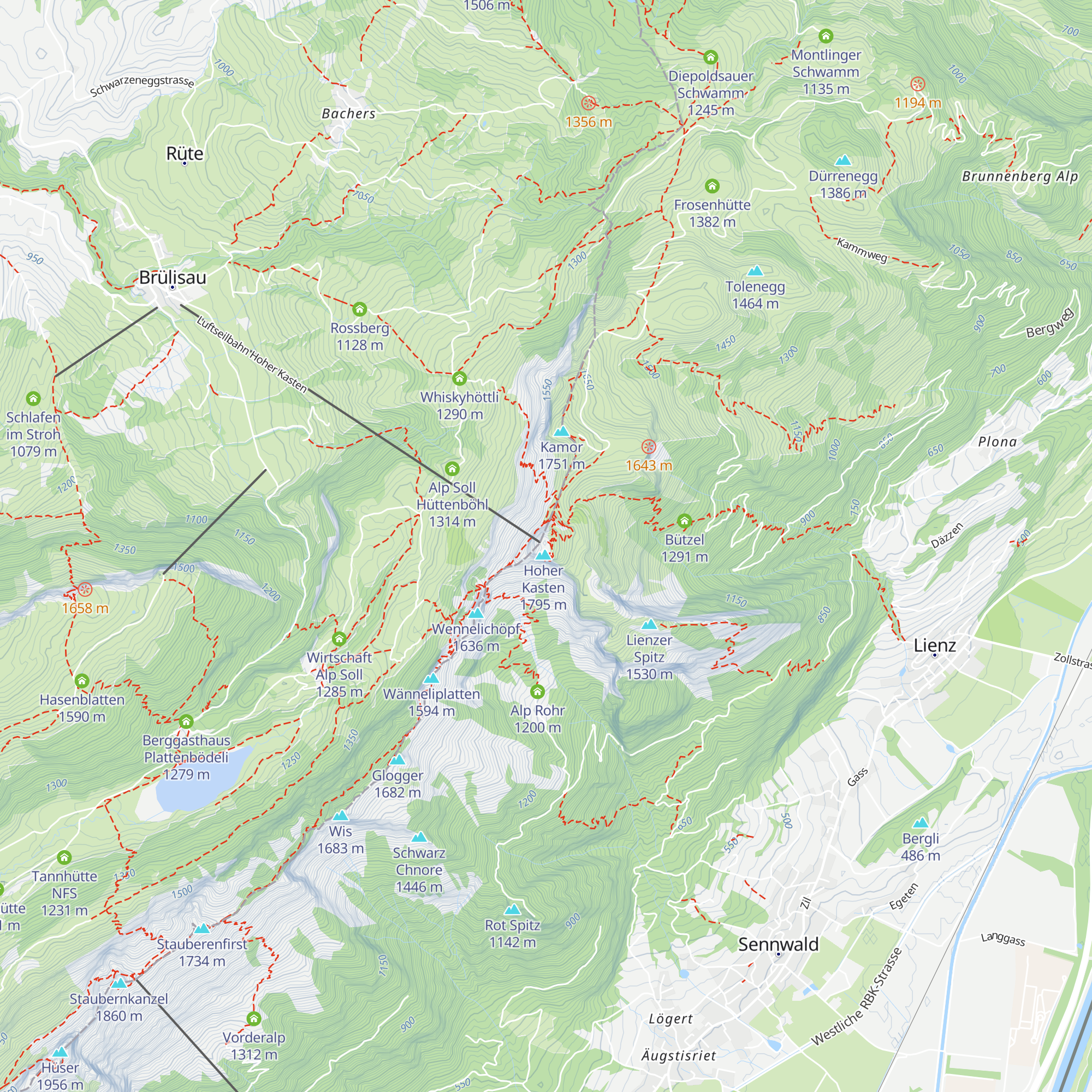 Hoher Kasten Drehrestaurant 360° map