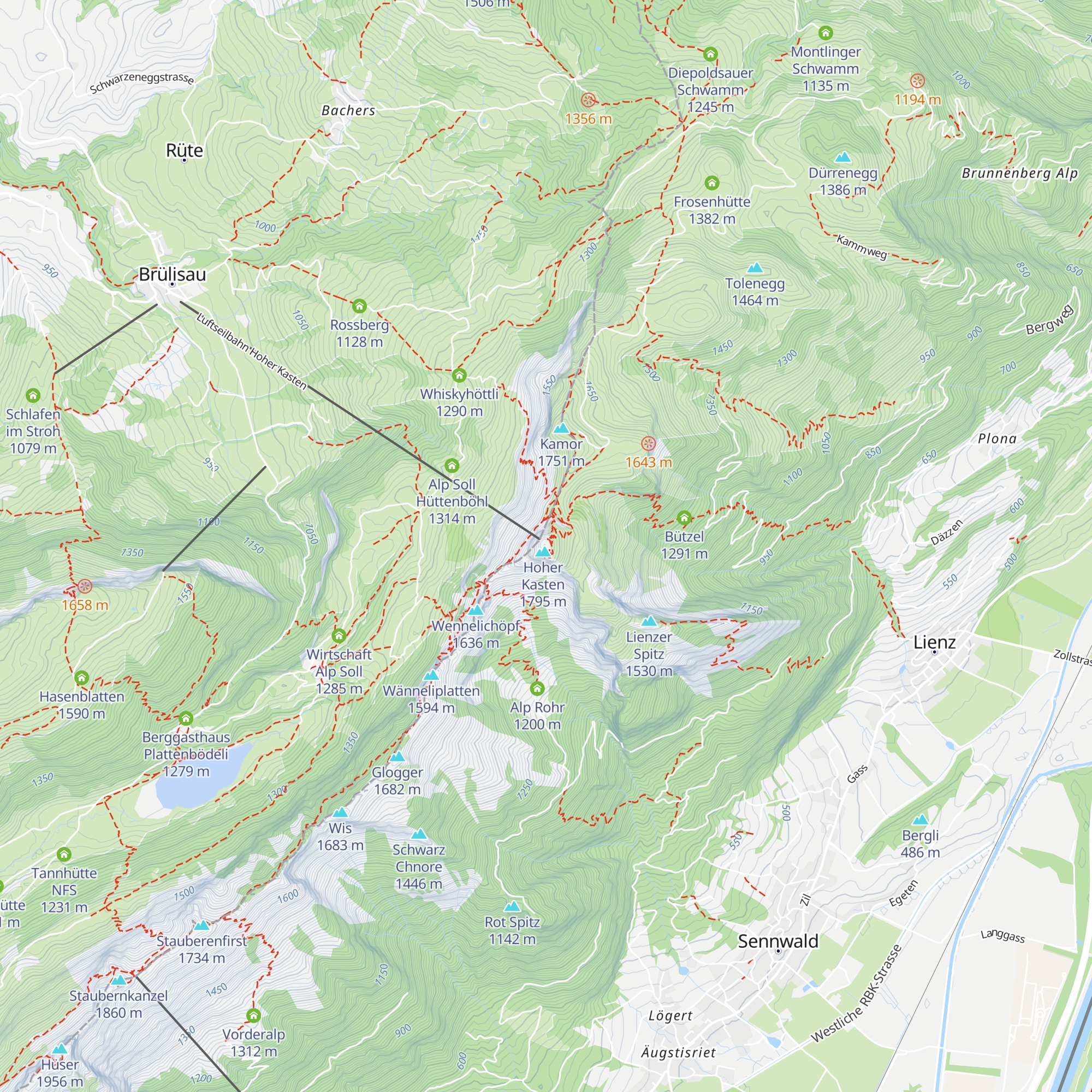 Panoramarestaurant Hoher Kasten map