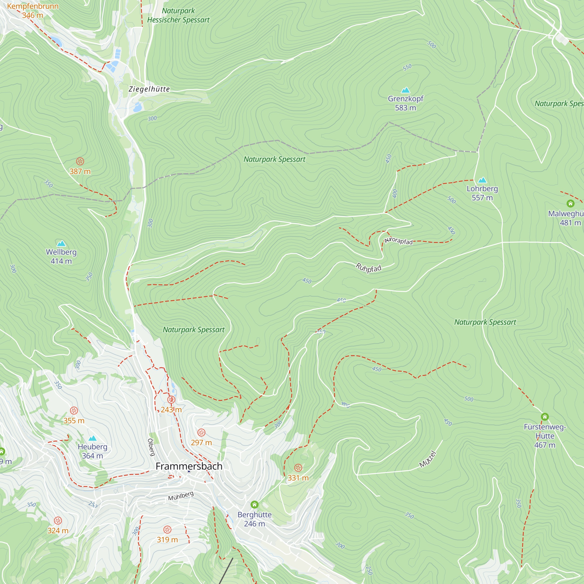 Ruhpfad Hütte map