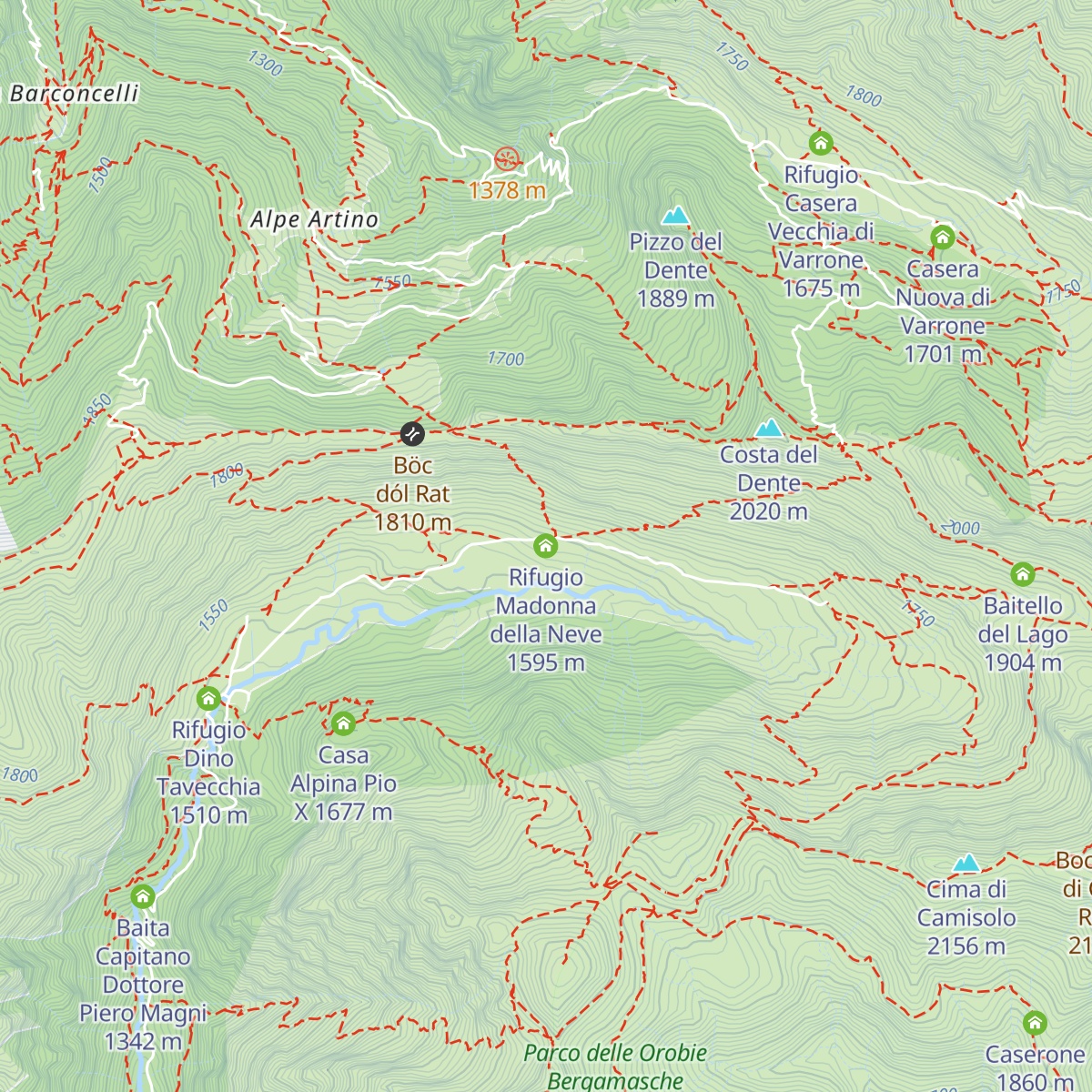 Rifugio Madonna della Neve map