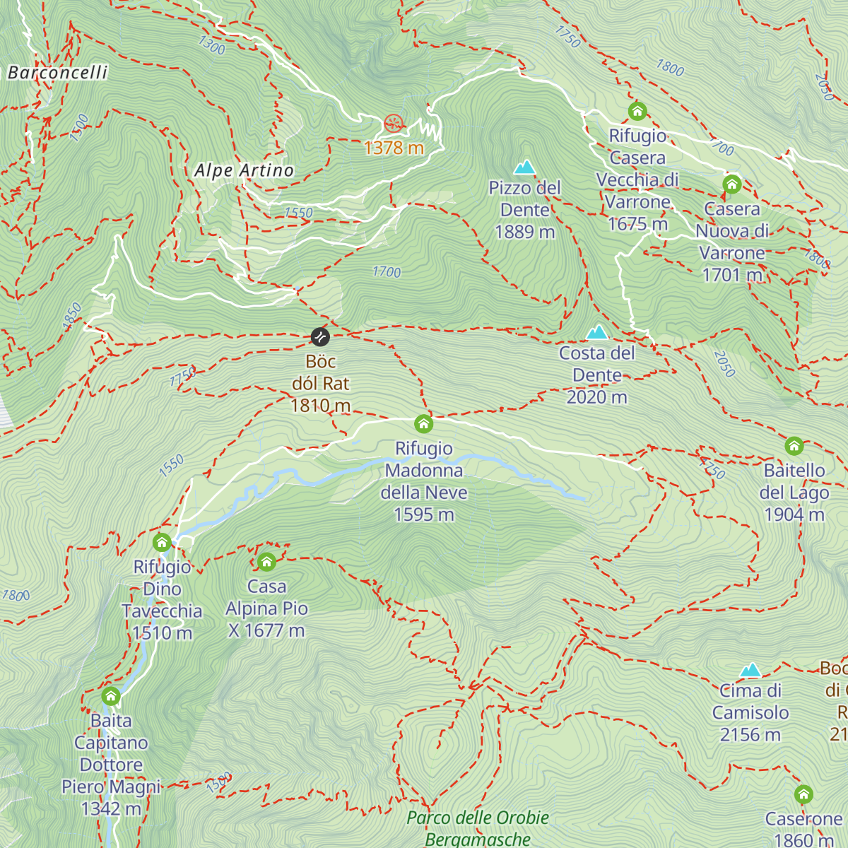 Rifugio Madonna della Neve map