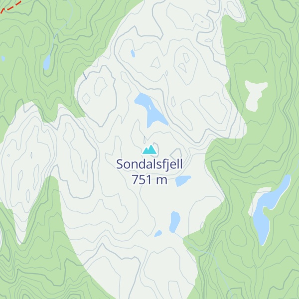 Map of Sondalsfjell