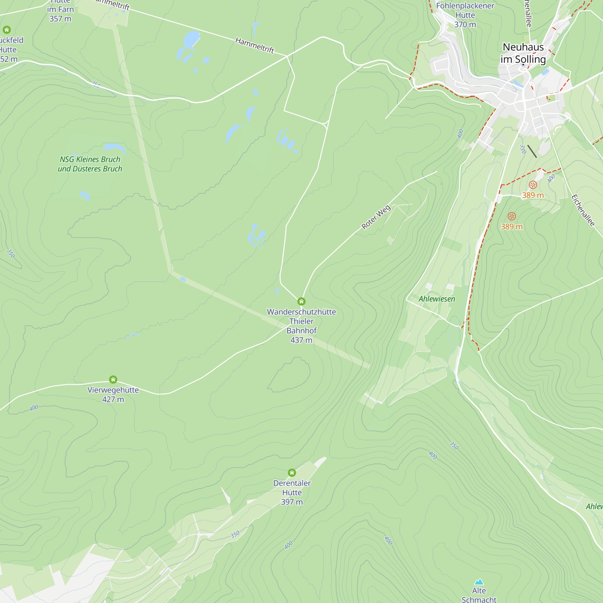 Wanderschutzhütte Thieler Bahnhof map
